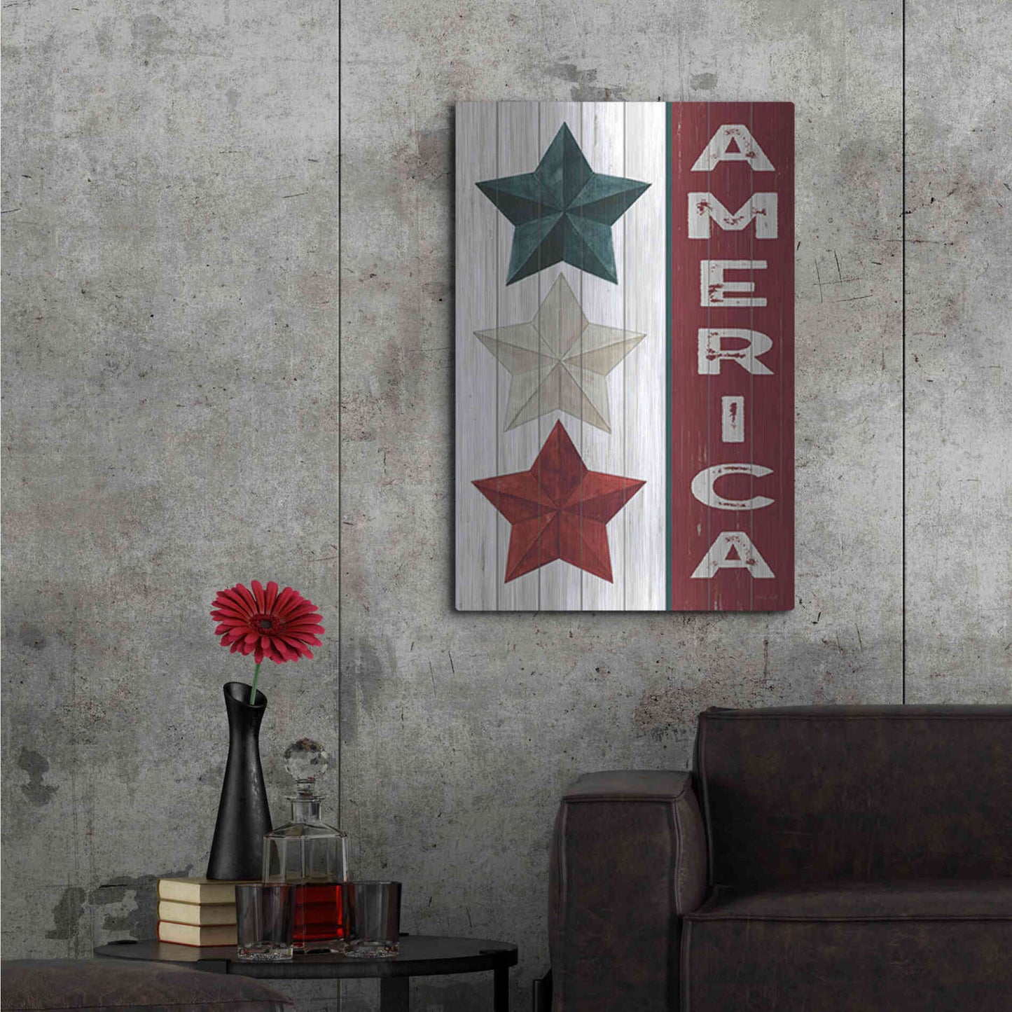 Luxe Metal Art 'America' by Cindy Jacobs, Metal Wall Art,24x36
