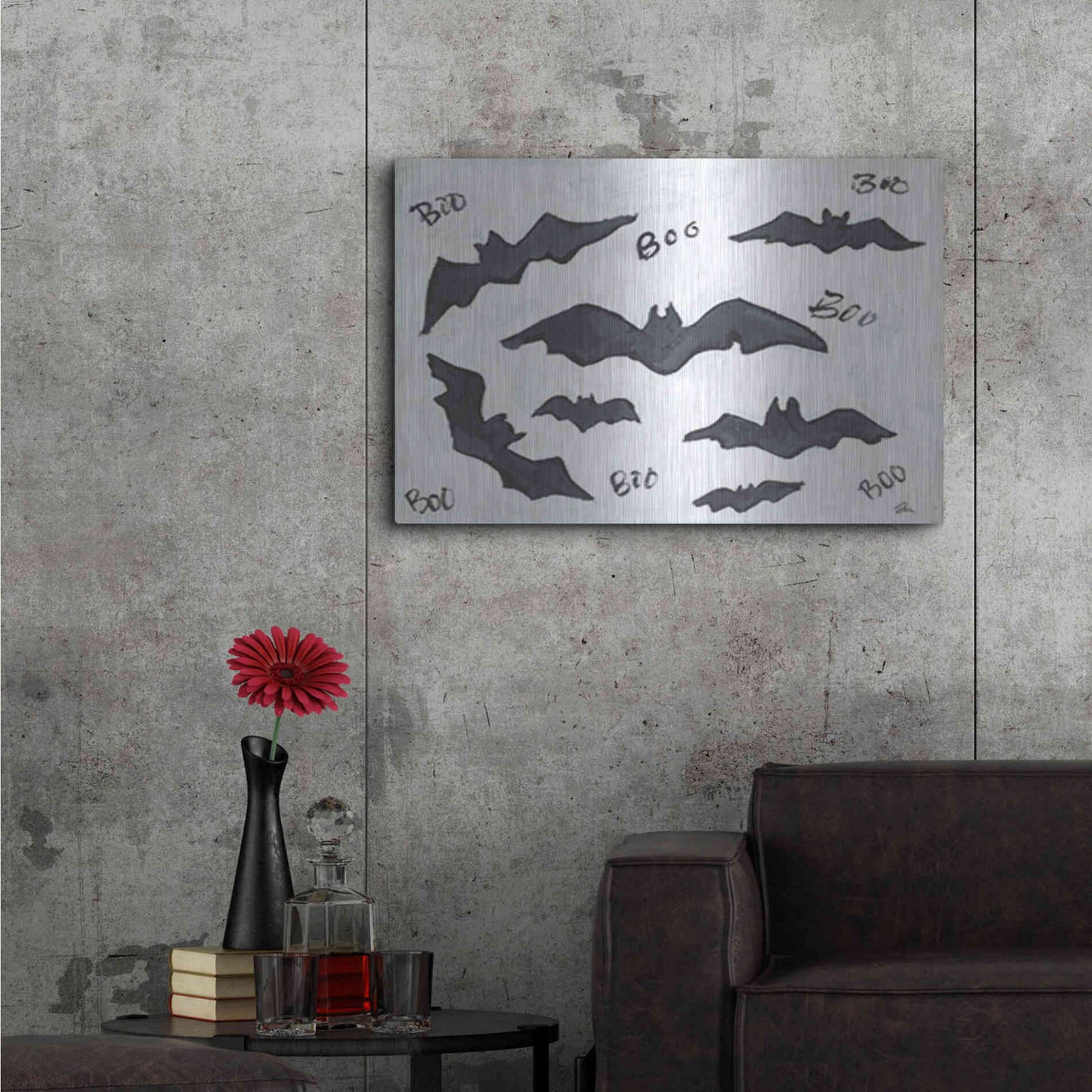 Luxe Metal Art 'Boo Bats' by Cindy Jacobs, Metal Wall Art,36x24