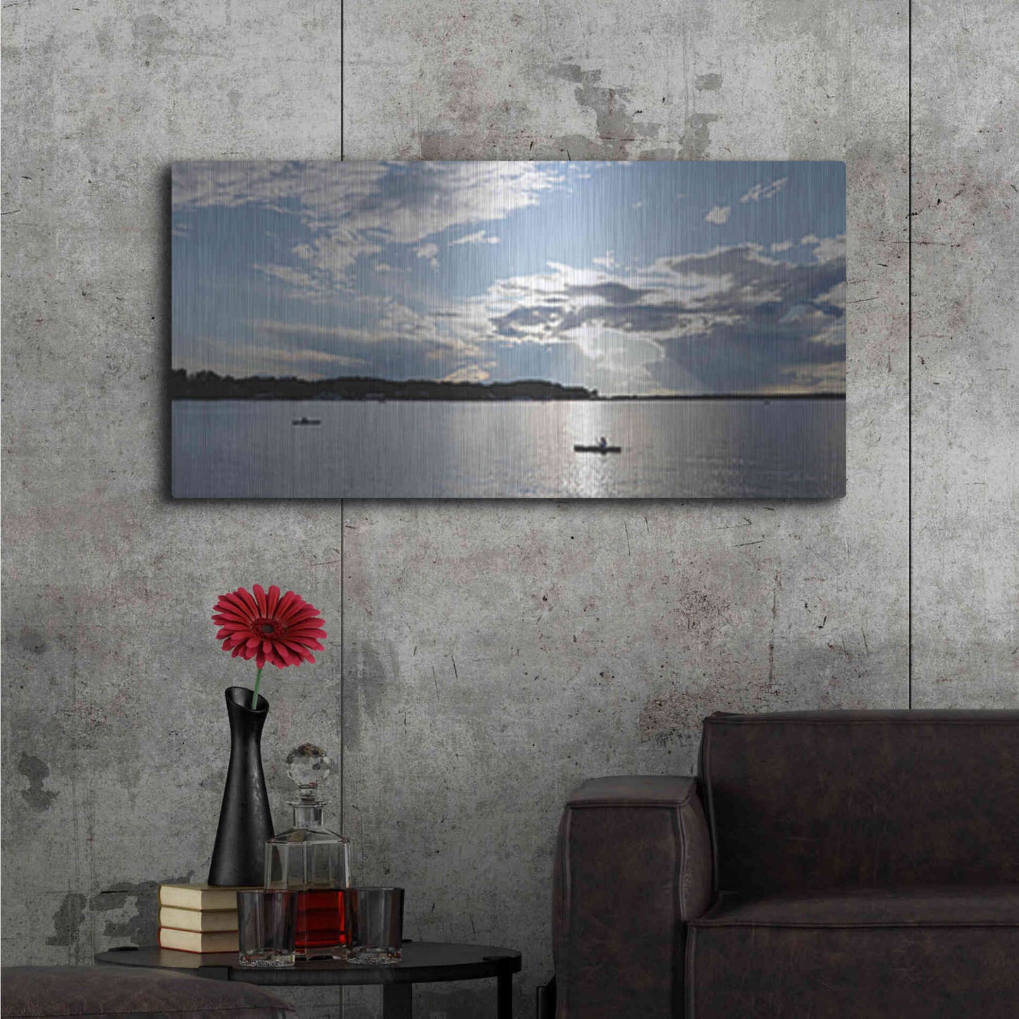 Luxe Metal Art 'The River is Calling' by Lori Deiter, Metal Wall Art,48x24