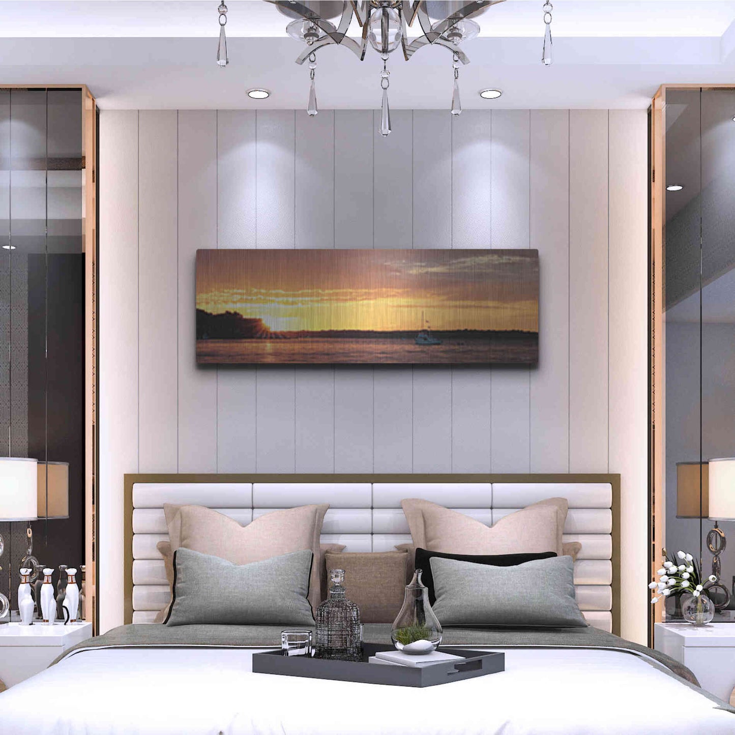 Luxe Metal Art 'Drifting' by Lori Deiter, Metal Wall Art,48x16