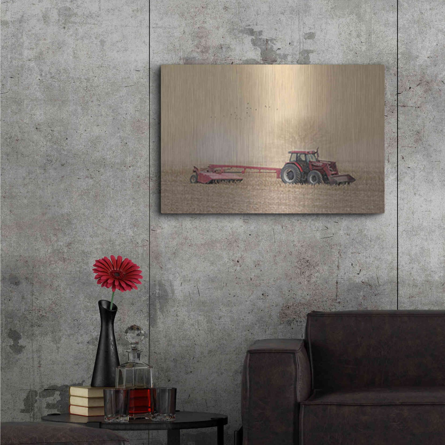 Luxe Metal Art 'Foggy Morning in the Field' by Lori Deiter, Metal Wall Art,36x24