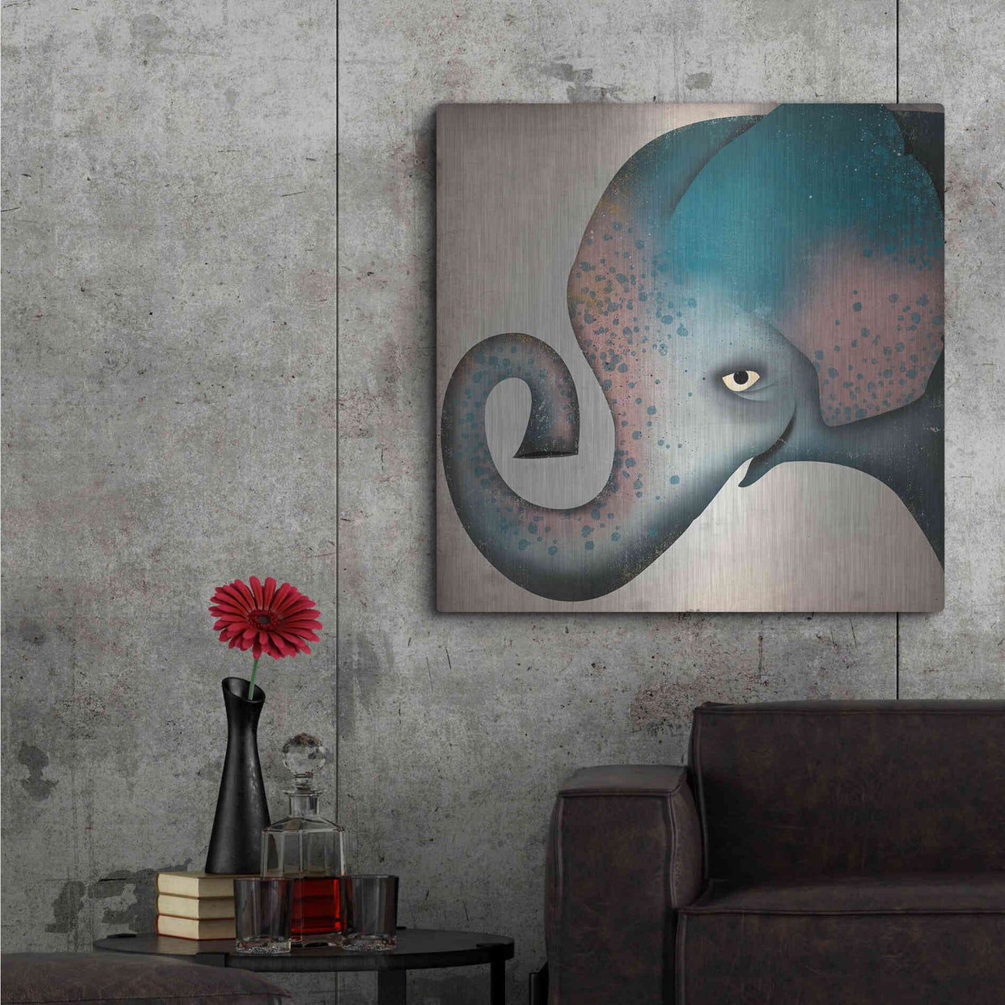 Luxe Metal Art 'Elephant Wow II' by Ryan Fowler, Metal Wall Art,36x36