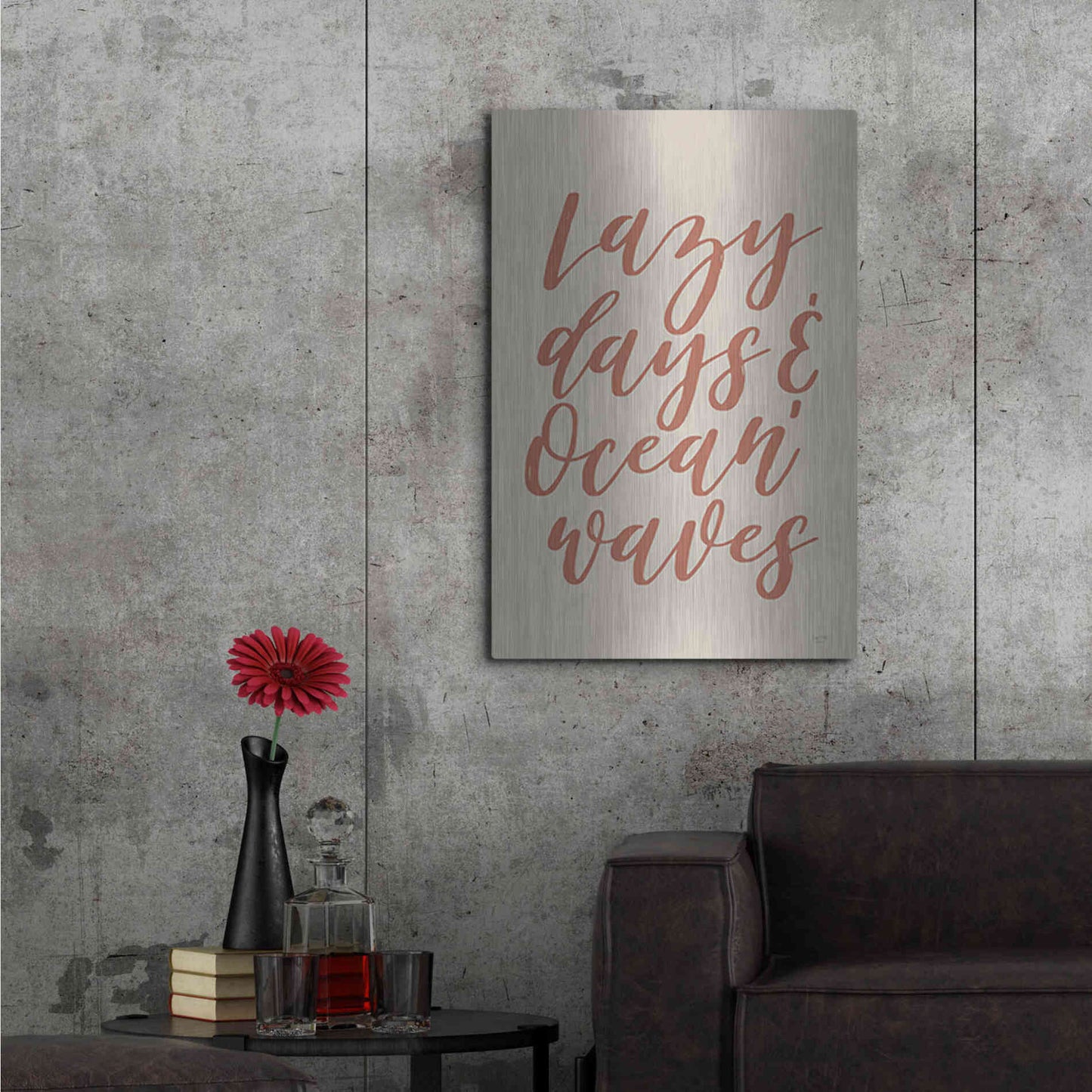Luxe Metal Art 'Lazy Days & Ocean Waves' by Lux + Me Designs, Metal Wall Art,24x36