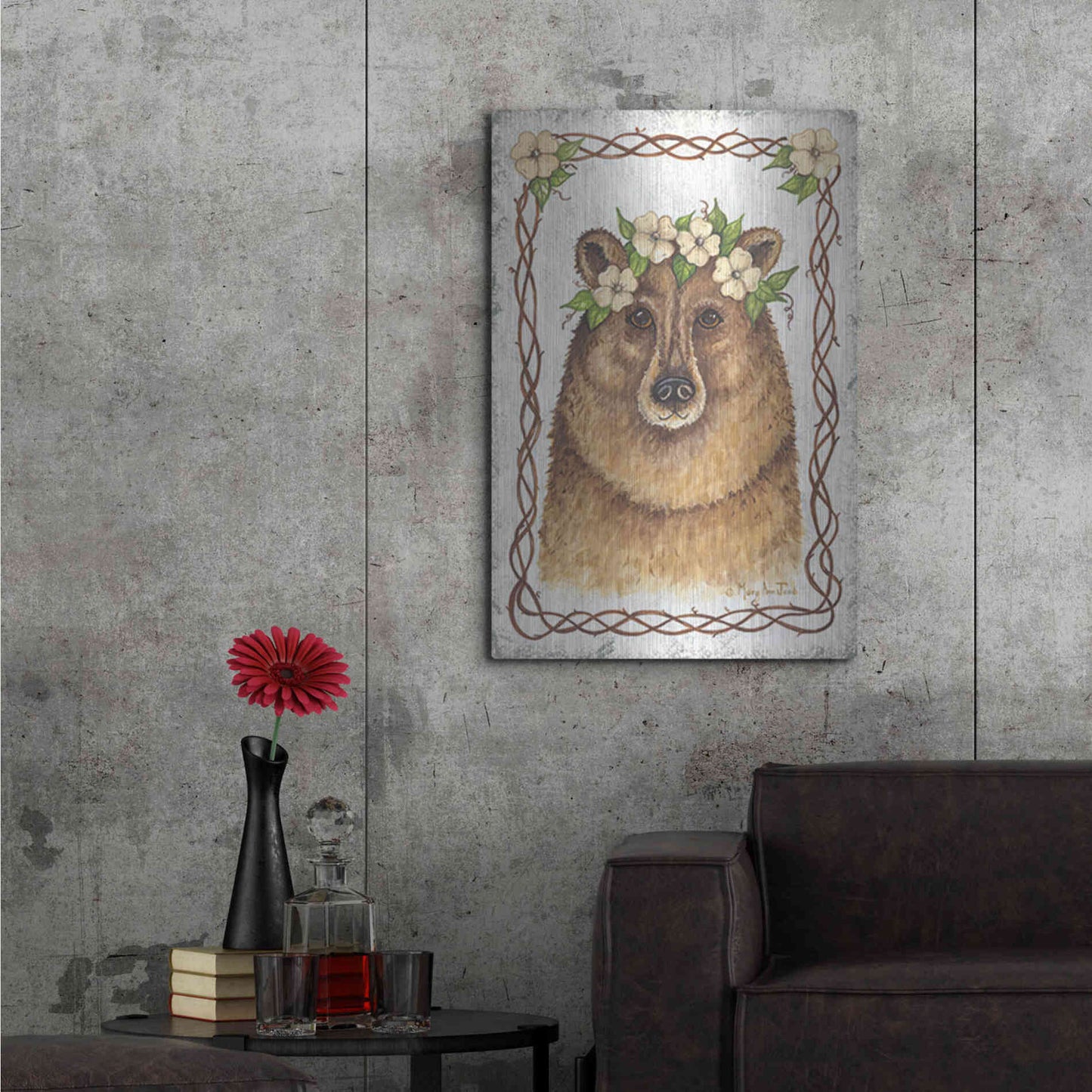 Luxe Metal Art 'Bear' by Mary Ann June, Metal Wall Art,24x36