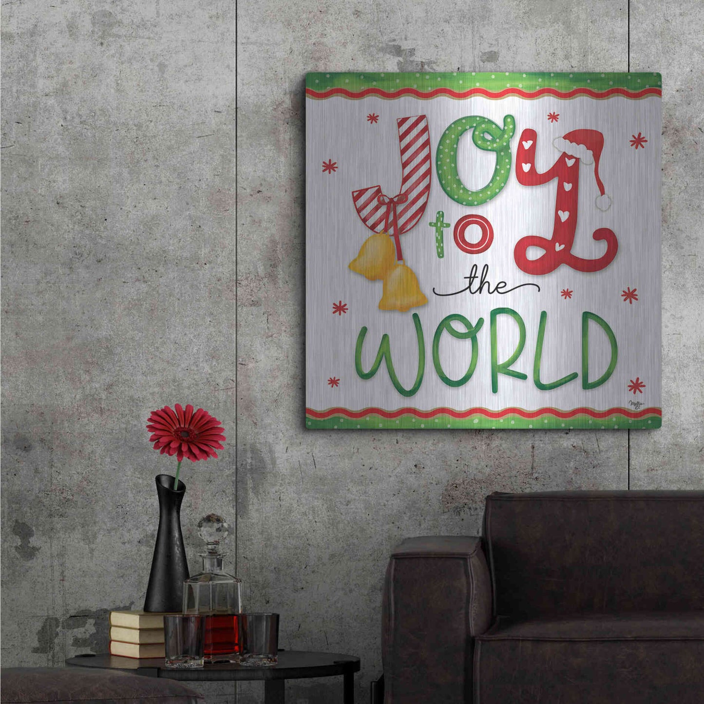 Luxe Metal Art 'Joy' by Mollie B., Metal Wall Art,36x36