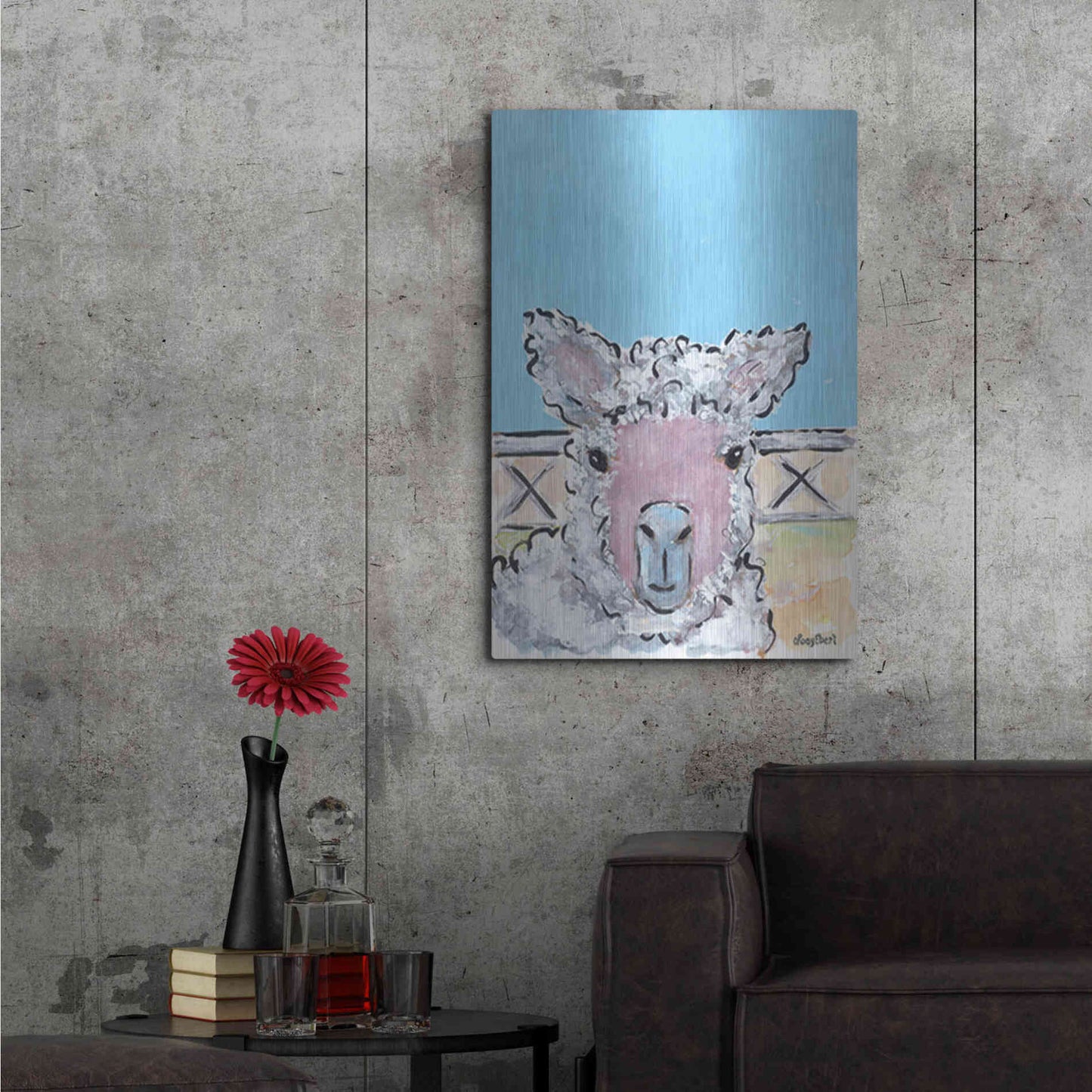 Luxe Metal Art 'Baa Baa' by Roey Ebert, Metal Wall Art,24x36