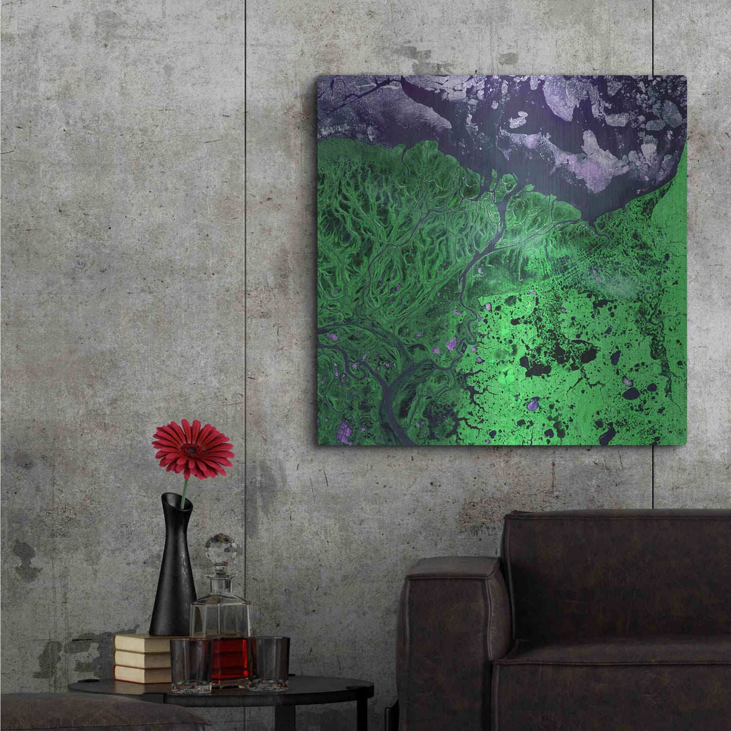 Luxe Metal Art 'Earth As Art: Yukon Delta' Metal Wall Art,36x36