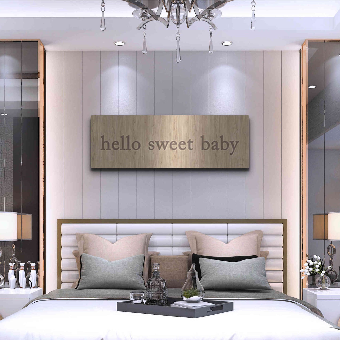 Luxe Metal Art 'Hello Sweet Baby' by Yass Naffas Designs, Metal Wall Art,48x16