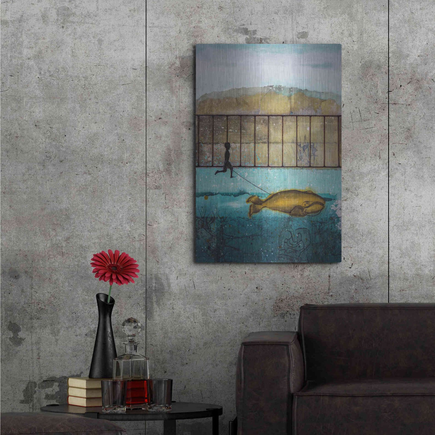 Luxe Metal Art 'Good Companion' by DB Waterman, Metal Wall Art,24x36