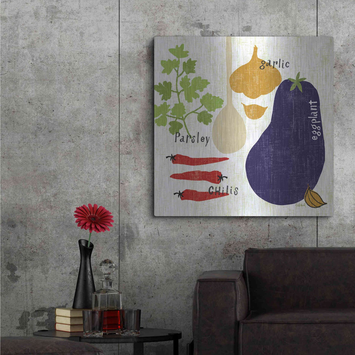 Luxe Metal Art 'Italiano Eggplant' by Sue Schlabach, Metal Wall Art,36x36