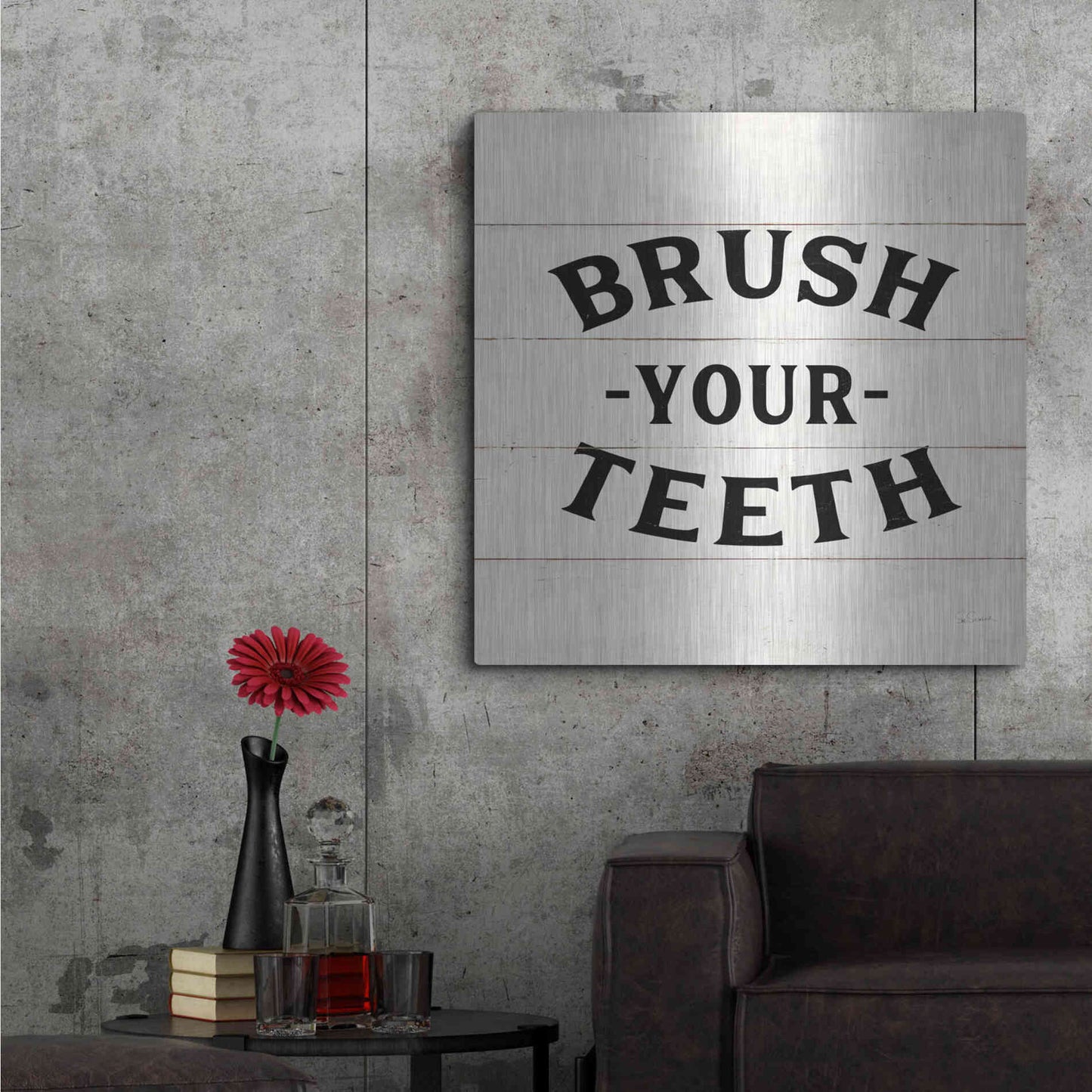 Luxe Metal Art 'Shiplap Bath III Less Distressed' by Sue Schlabach, Metal Wall Art,36x36