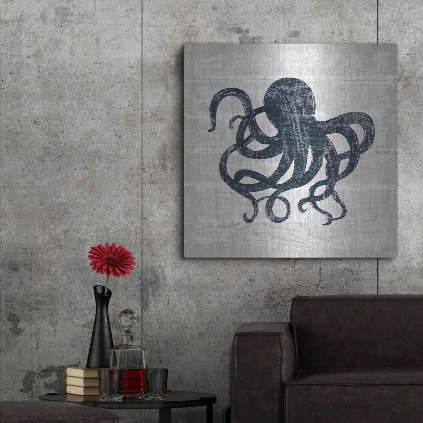 Luxe Metal Art 'Driftwood Coast IV Blue' by Sue Schlabach, Metal Wall Art,36x36