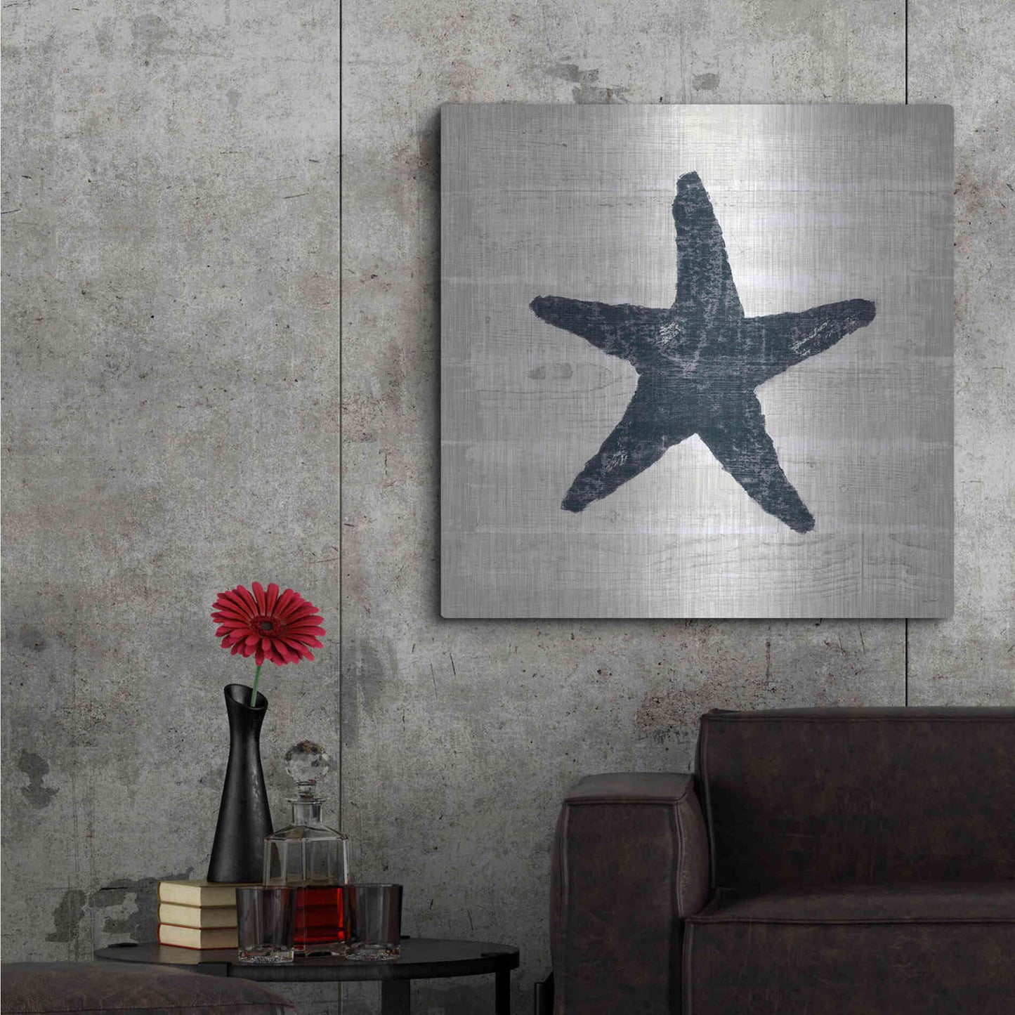 Luxe Metal Art 'Driftwood Coast V Blue' by Sue Schlabach, Metal Wall Art,36x36