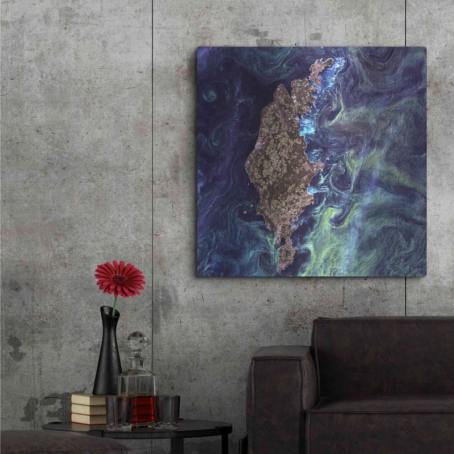 Luxe Metal Art 'Earth As Art: Van Gogh From Space' Metal Wall Art,36x36