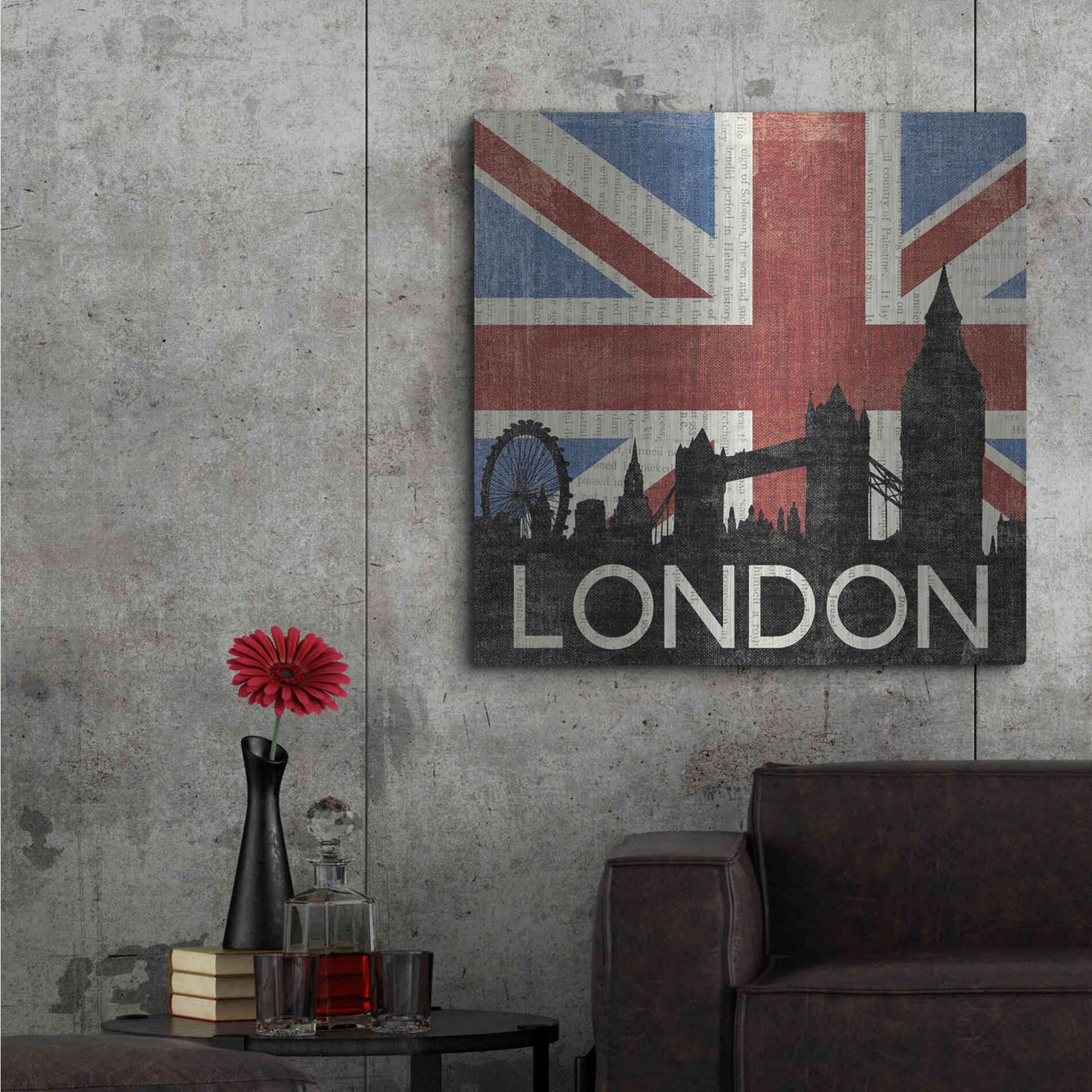 Luxe Metal Art 'London ' by Moira Hershey, Metal Wall Art,36x36