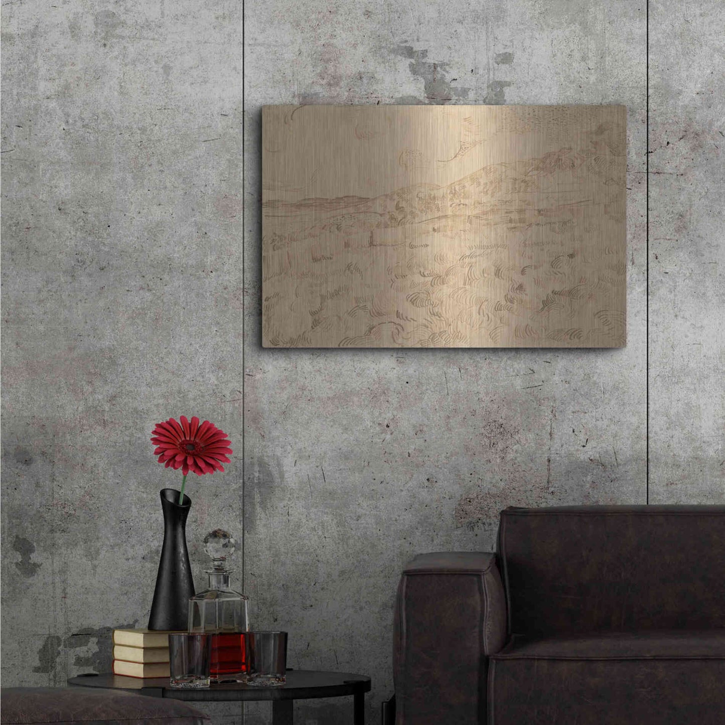 Luxe Metal Art 'The Enclosed Wheatfield After A Storm' by Vincent Van Gogh, Metal Wall Art,36x24