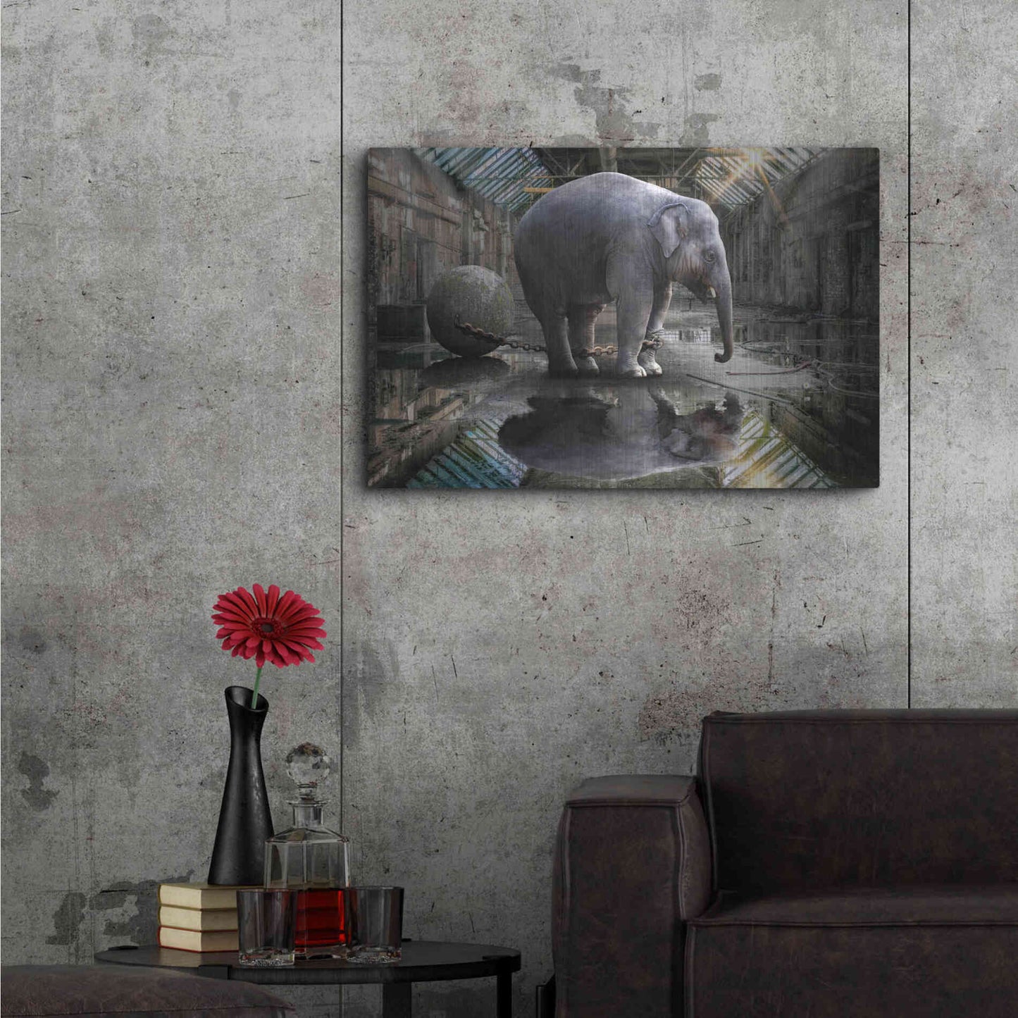 Luxe Metal Art 'The Big Grey' by Alan, Metal Wall Art,36x24