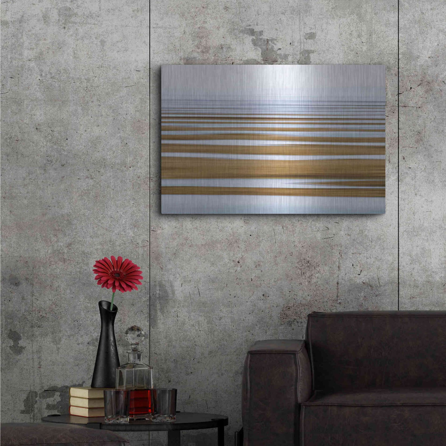 Luxe Metal Art 'Sand Flats in Fog' by Katherine Gendreau, Metal Wall Art,36x24