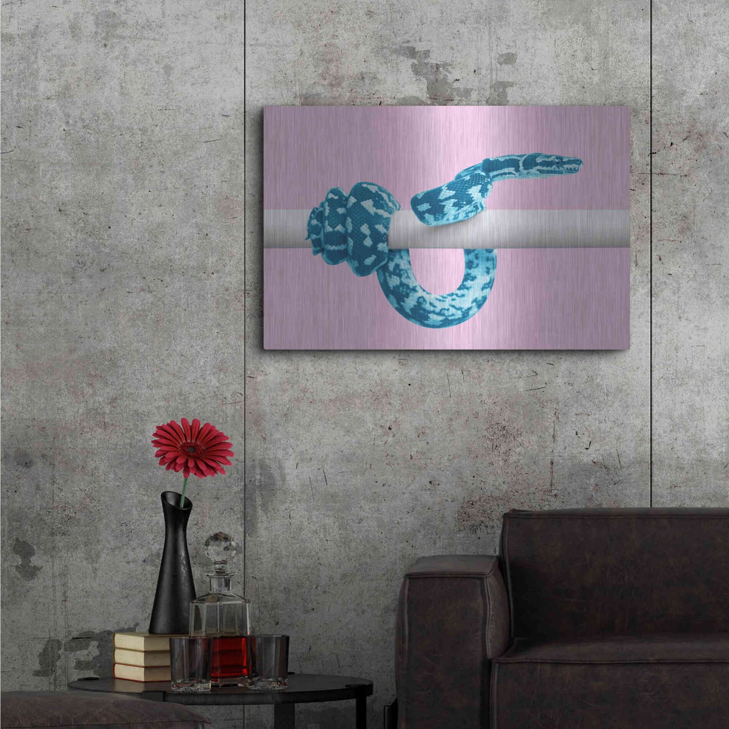 Luxe Metal Art 'Sneck 1' by Mark Ashkenazi, Metal Wall Art,36x24