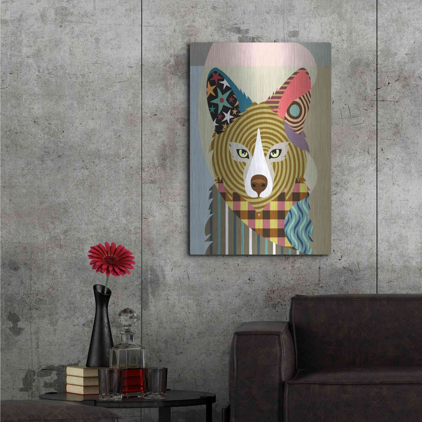 Luxe Metal Art 'Sly as a Fox' by Lanre Adefioyue, Metal Wall Art,24x36