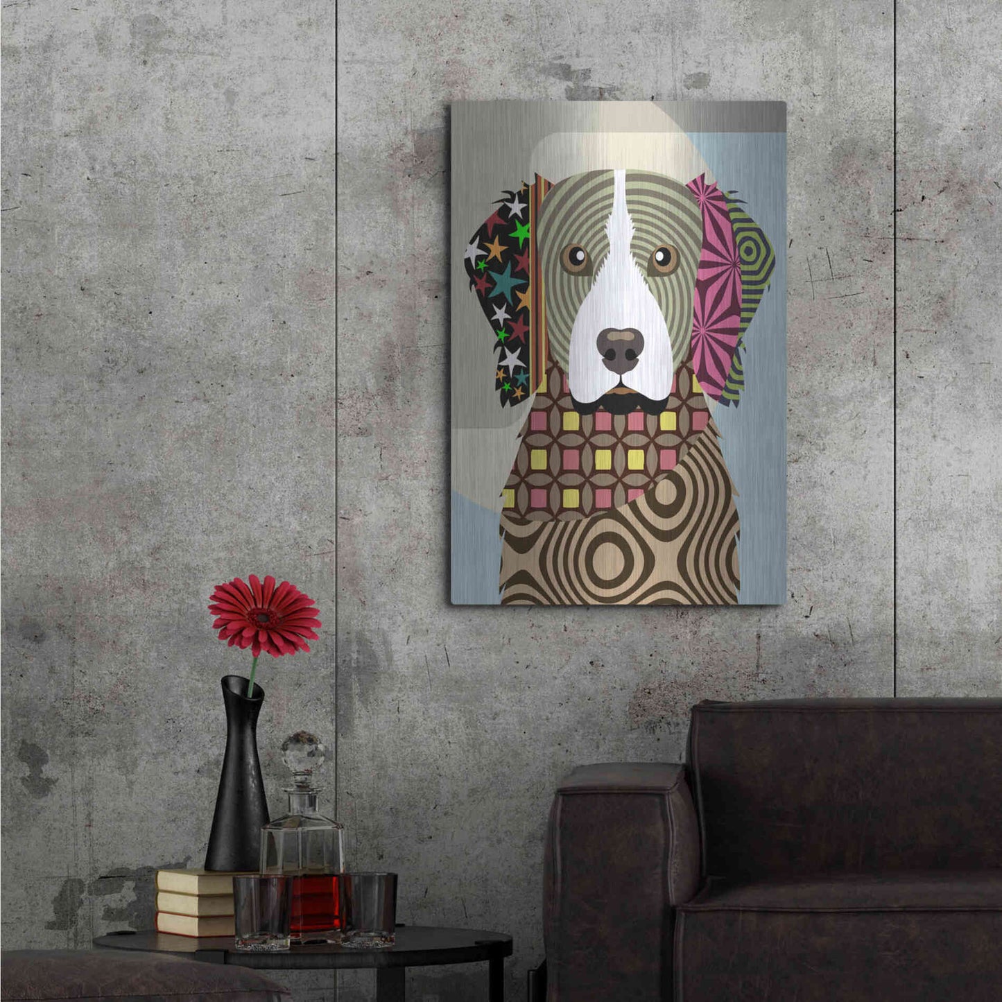 Luxe Metal Art 'Brittany Spaniel' by Lanre Adefioyue, Metal Wall Art,24x36