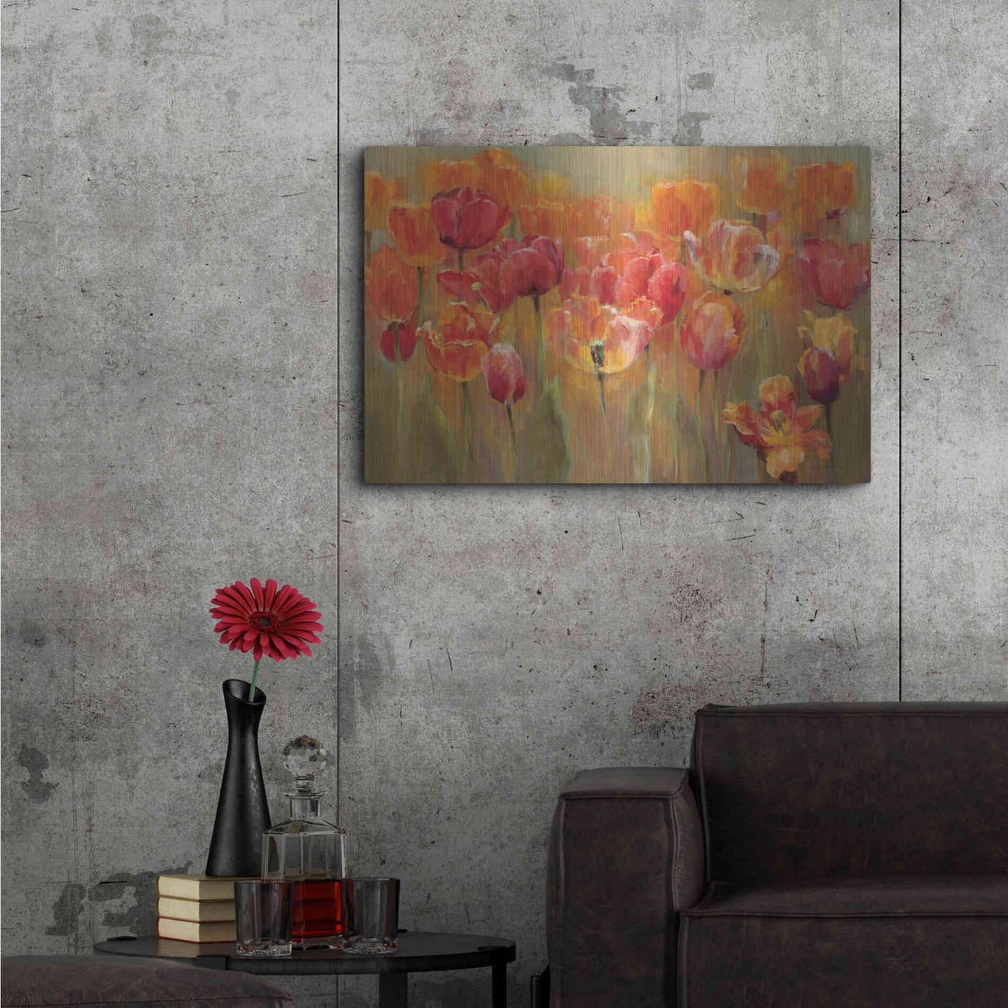 Luxe Metal Art 'Tulips in the Midst III' by Marilyn Hageman, Metal Wall Art,36x24