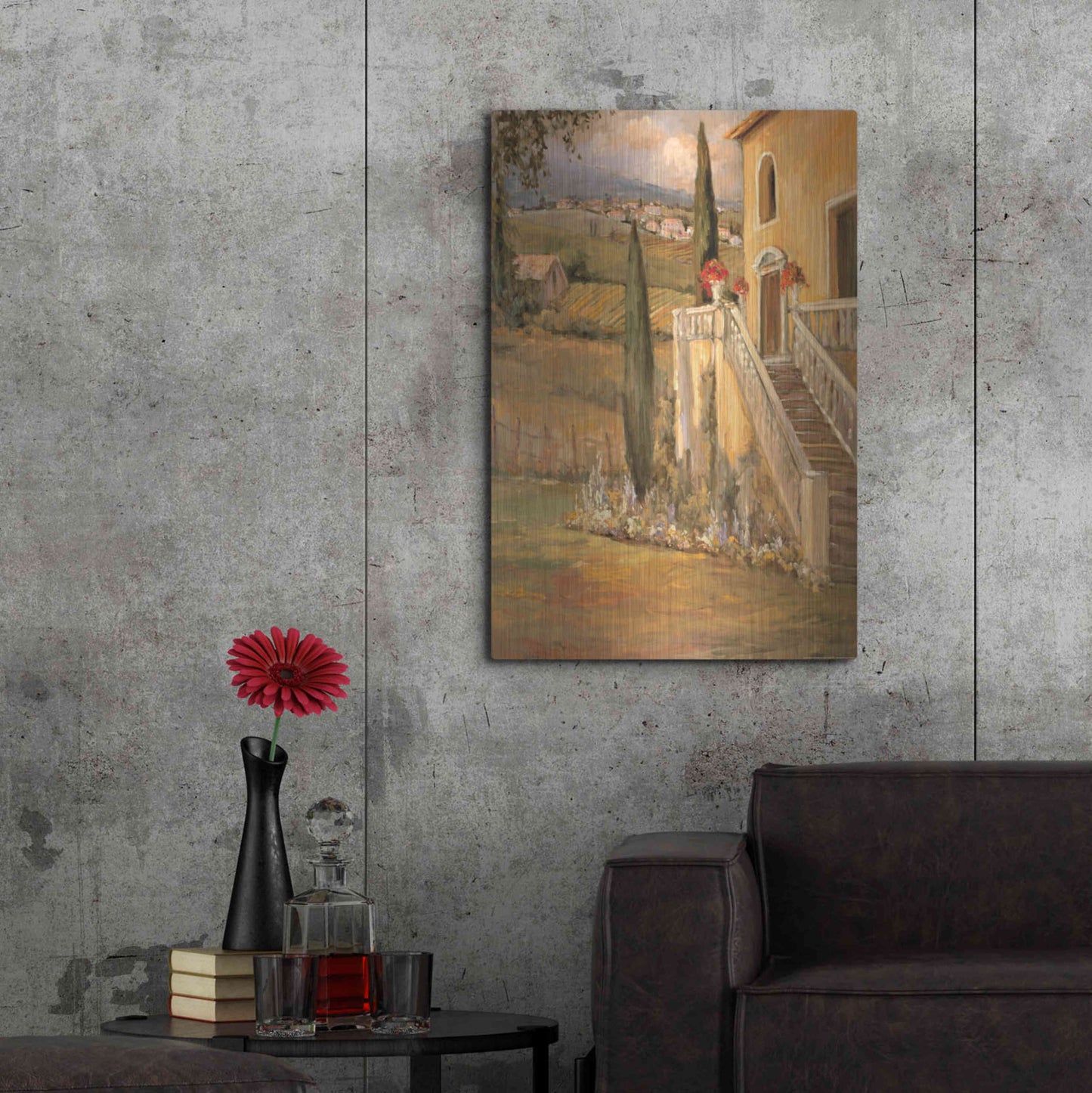 Luxe Metal Art 'Italian Villa 2' by Allayn Stevens, Metal Wall Art,24x36