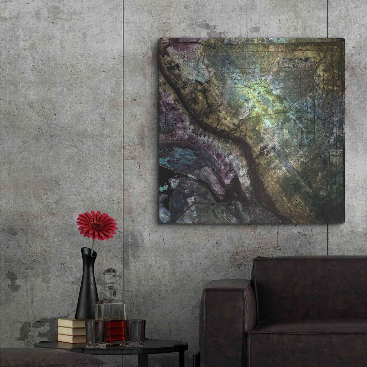 Luxe Metal Art 'Earth As Art: Iraqi Emplacement' Metal Wall Art,36x36