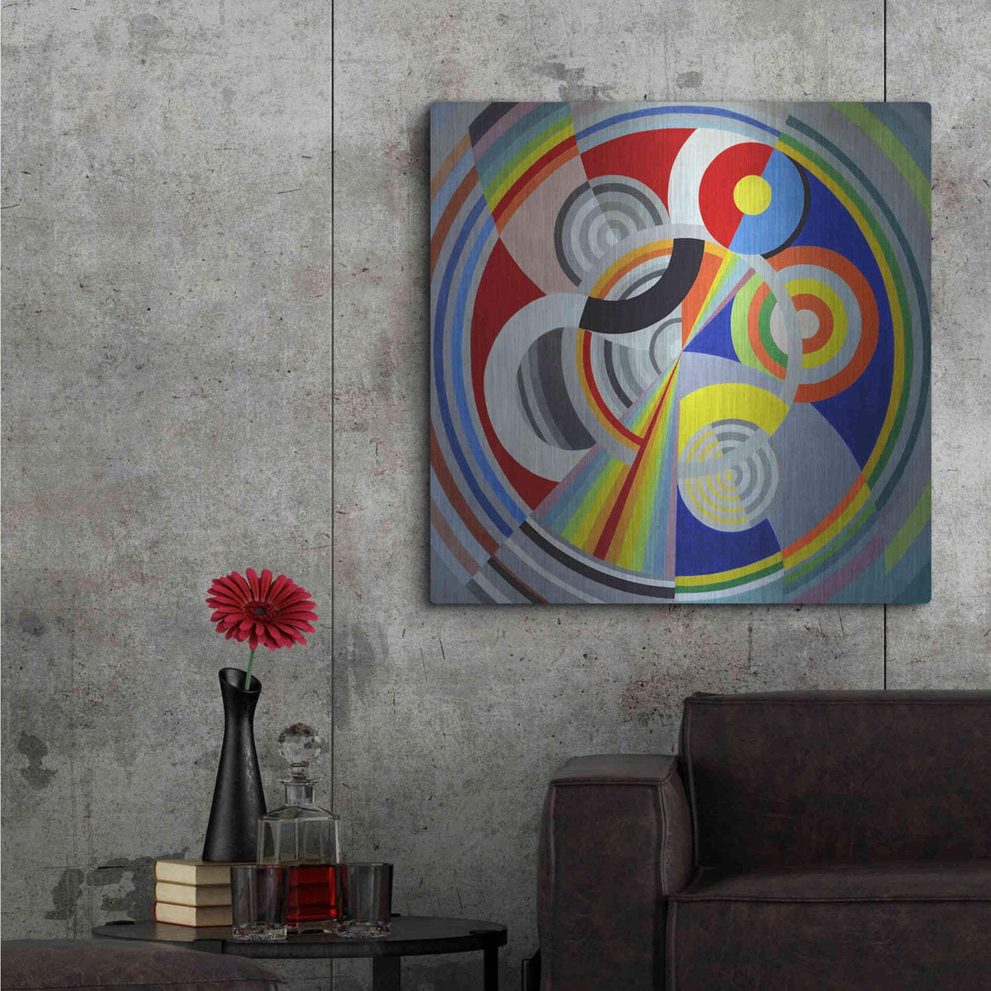 Luxe Metal Art 'Rythme n1' by Robert Delaunay, Metal Wall Art,36x36