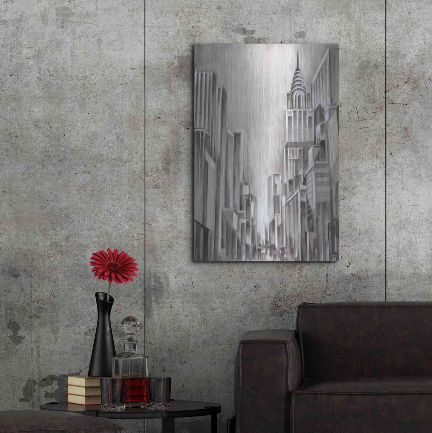 Luxe Metal Art 'Art Deco Cityscape I' by Ethan Harper Metal Wall Art,24x36