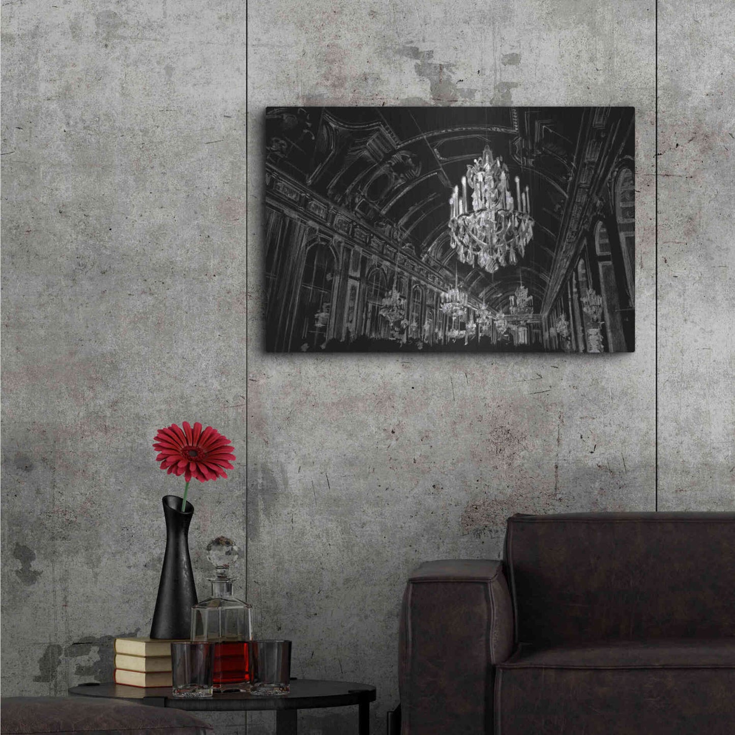 Luxe Metal Art 'Ballroom Sketch' by Ethan Harper Metal Wall Art,36x24