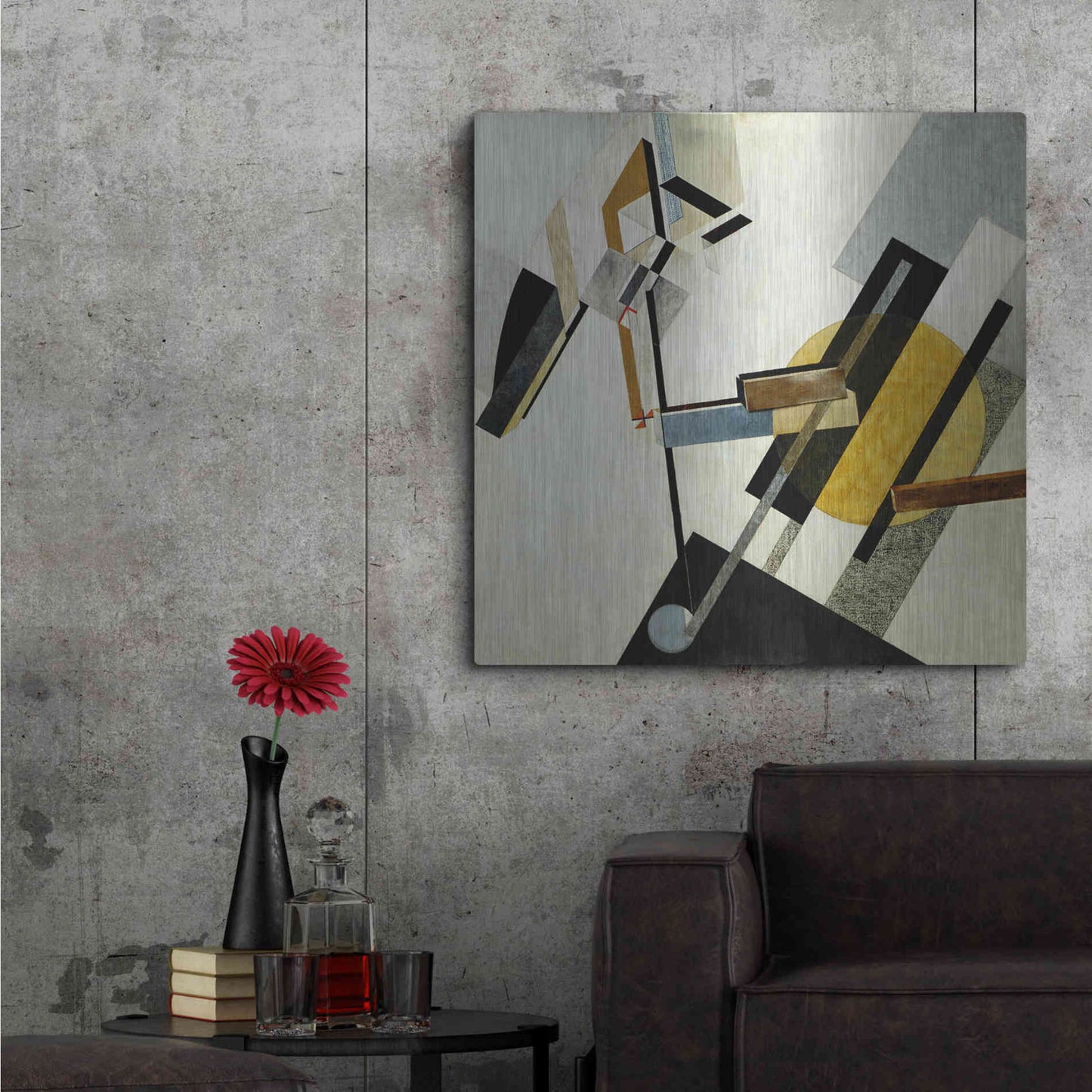Luxe Metal Art 'Proun 19D' by El Lissitzky, Metal Wall Art,36x36