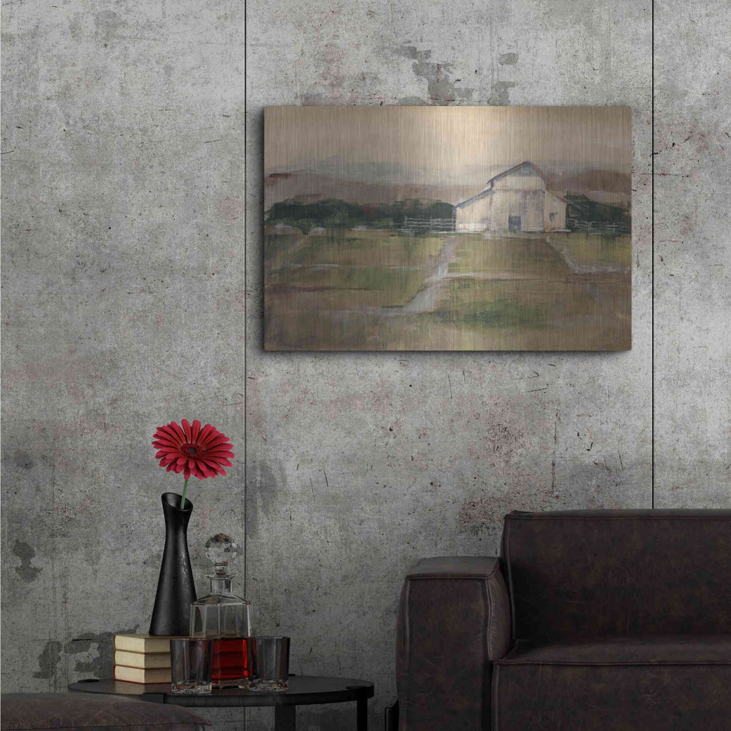 Luxe Metal Art 'Rural Sunset I' by Ethan Harper Metal Wall Art,36x24