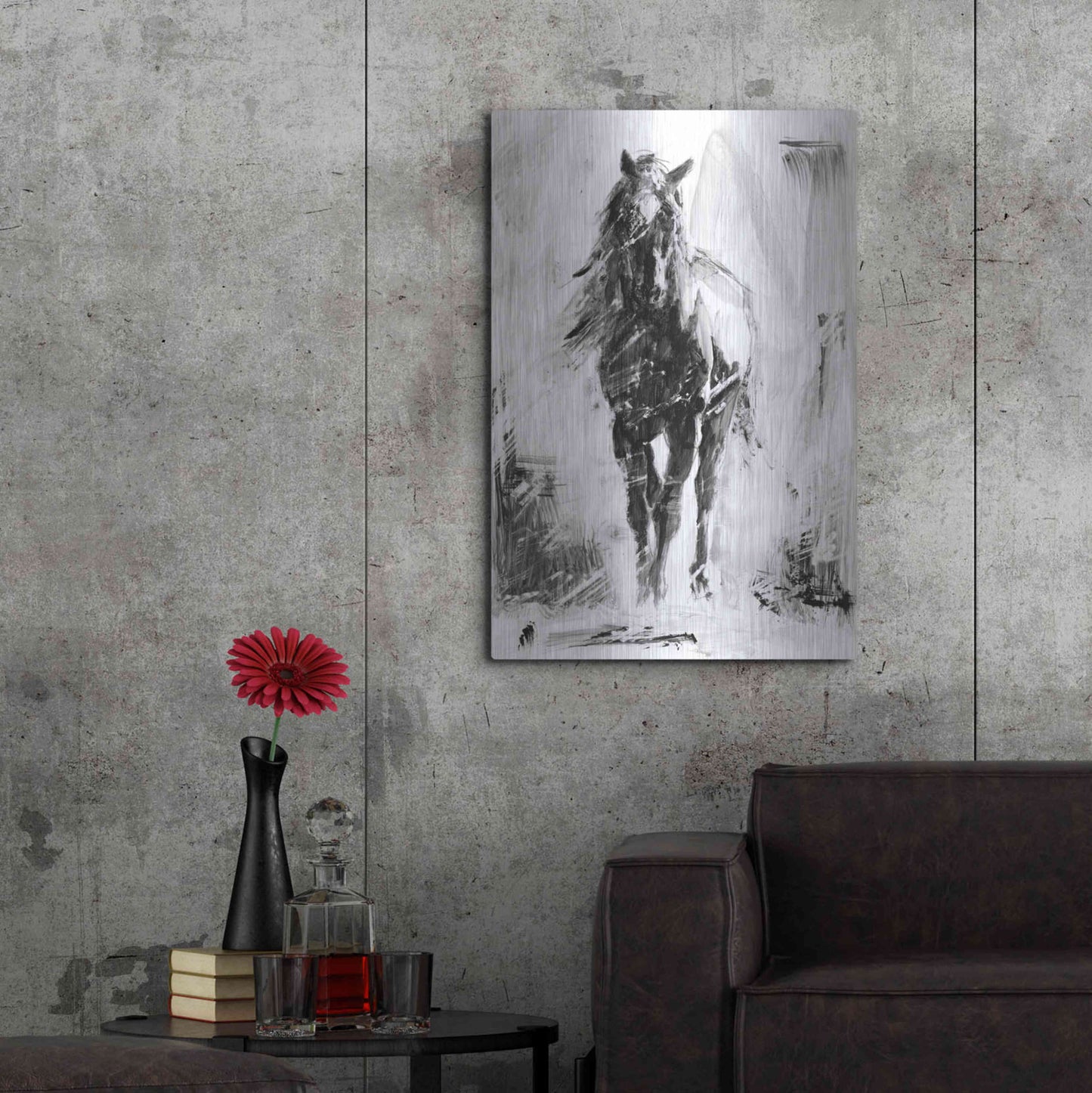 Luxe Metal Art 'Rustic Stallion II' by Ethan Harper Metal Wall Art,24x36