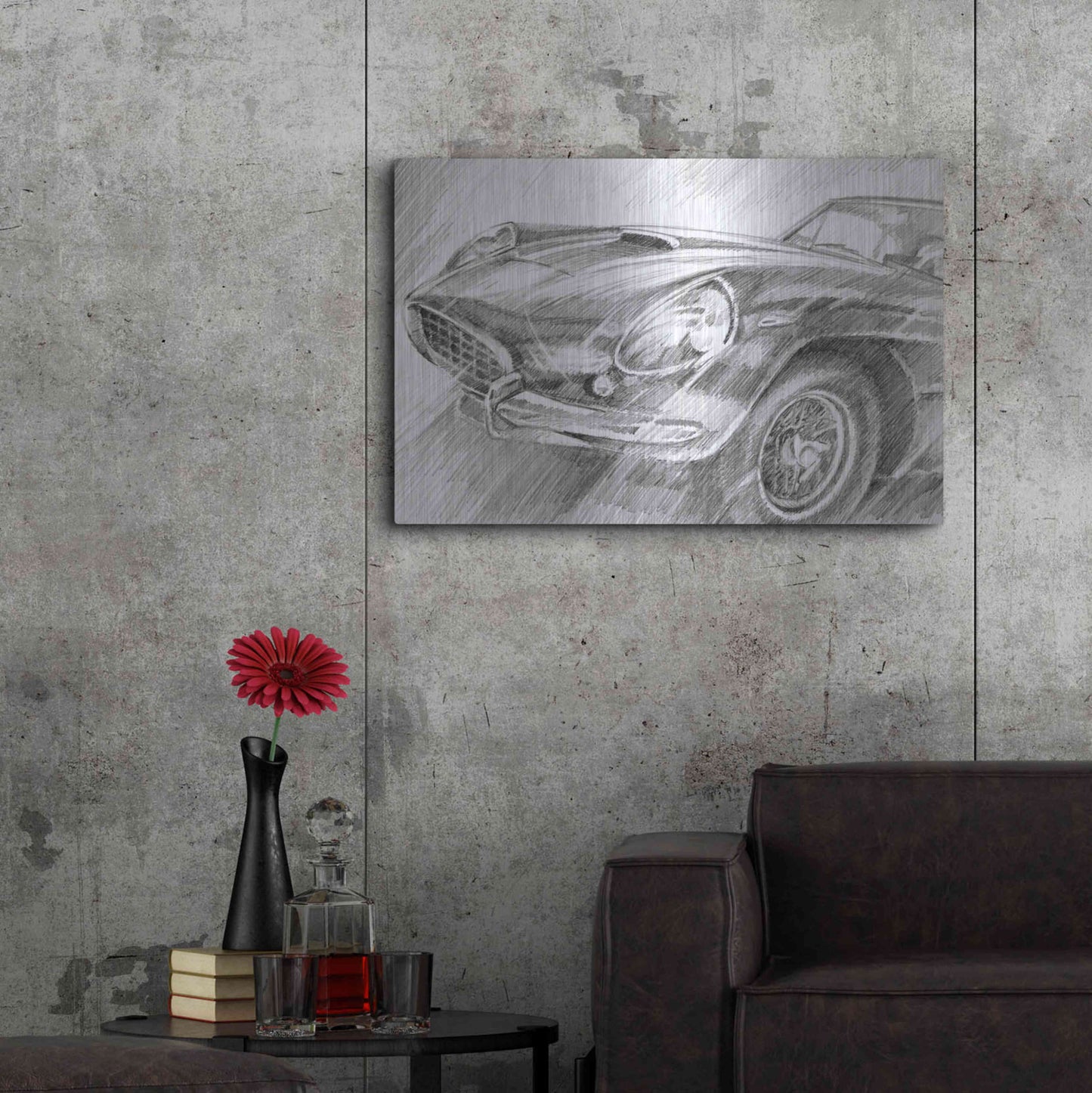 Luxe Metal Art 'Sports Car Study II' by Ethan Harper Metal Wall Art,36x24