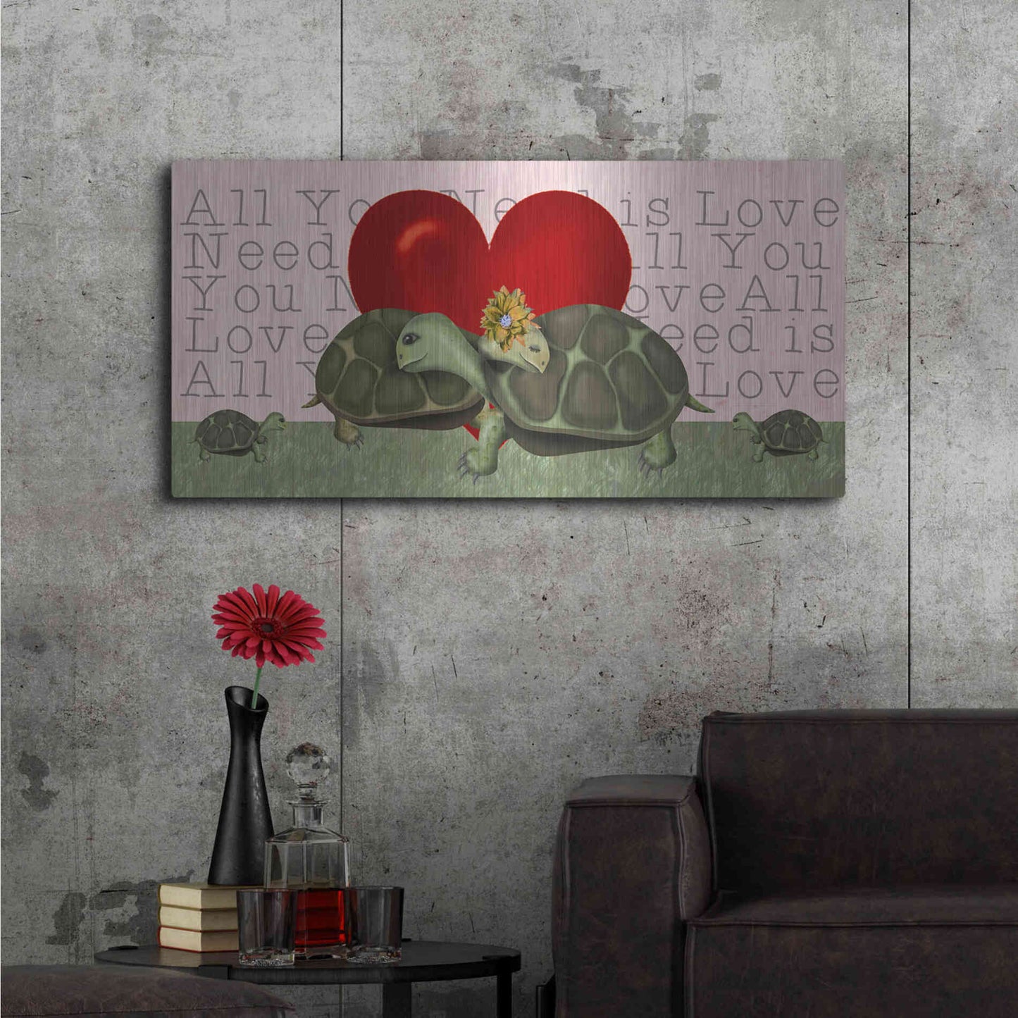 Luxe Metal Art 'Love is in the Air Collection H' by Fab Funky Metal Wall Art,48x24