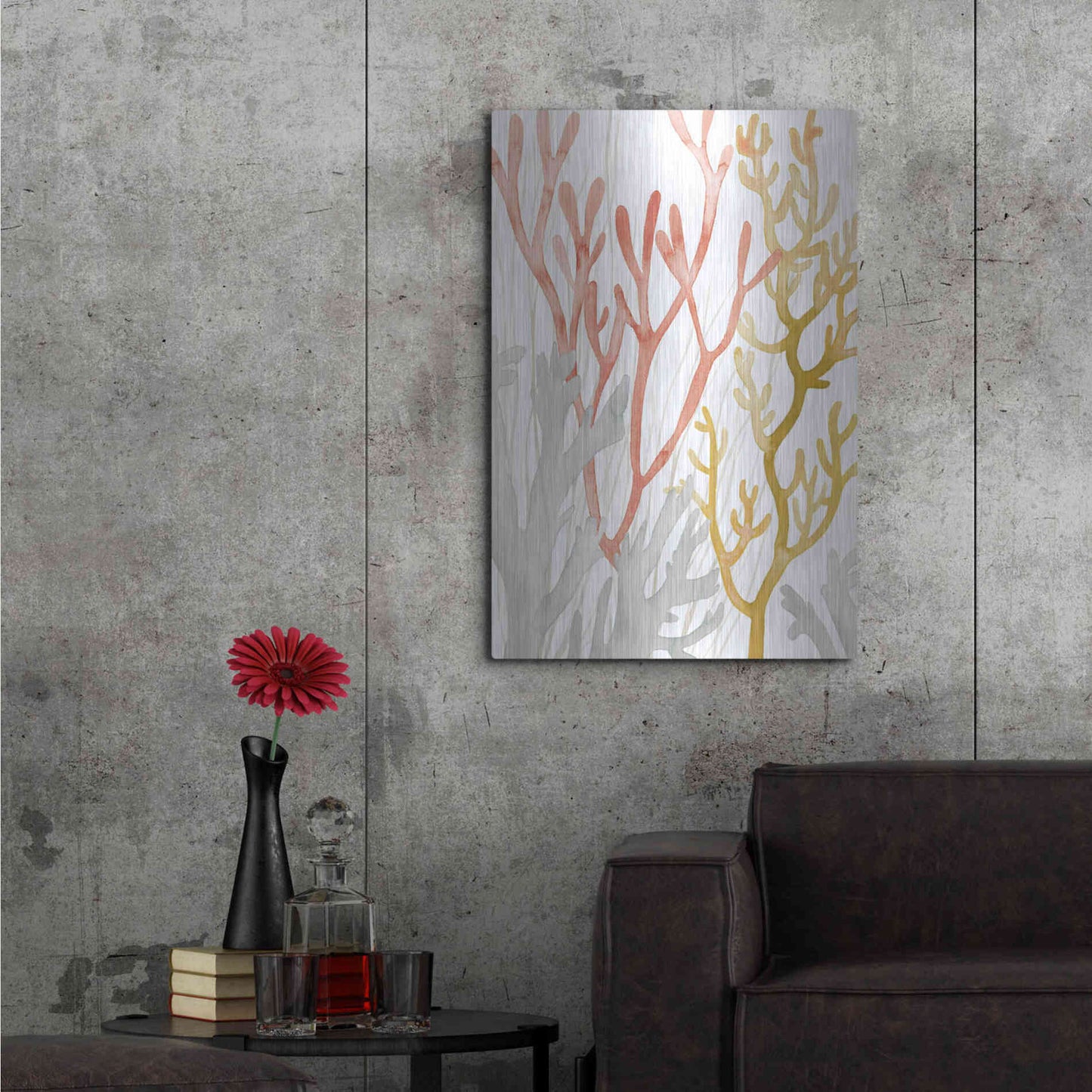 Luxe Metal Art 'Desert Coral I' by Grace Popp Metal Wall Art,24x36