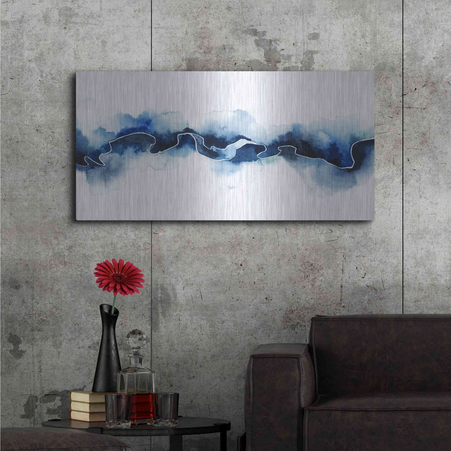 Luxe Metal Art 'Glacial Break II' by Grace Popp Metal Wall Art,48x24