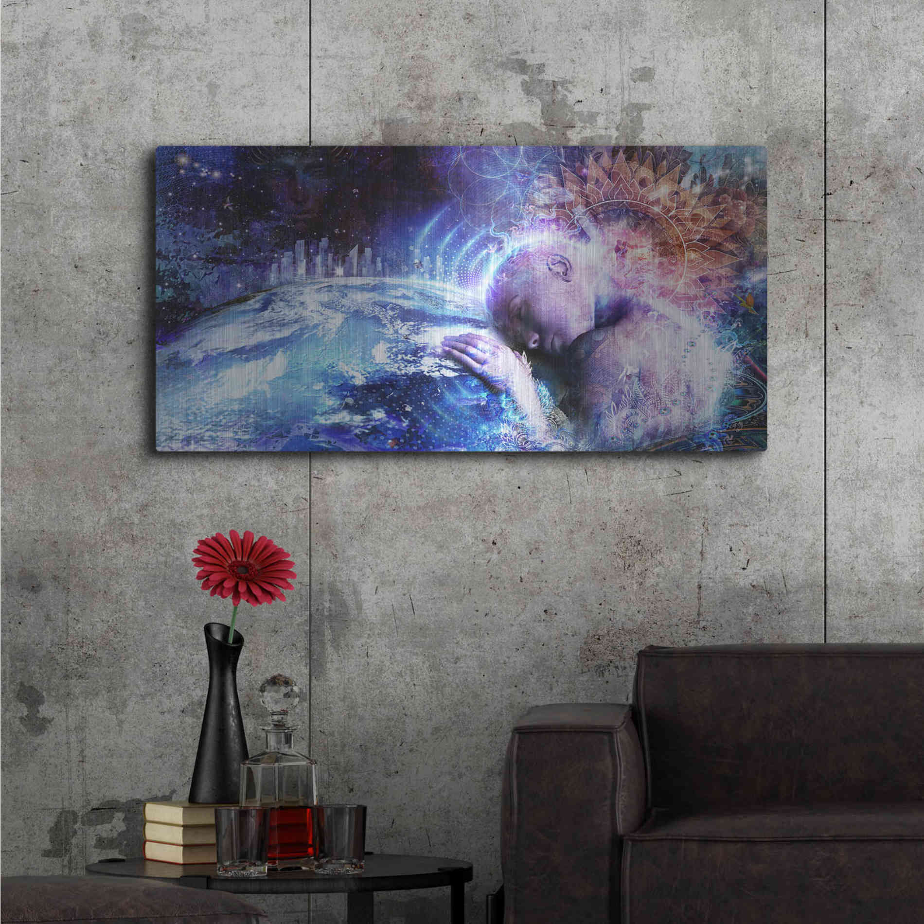 Luxe Metal Art 'A Prayer For The Earth' by Cameron Gray, Metal Wall Art,48x24