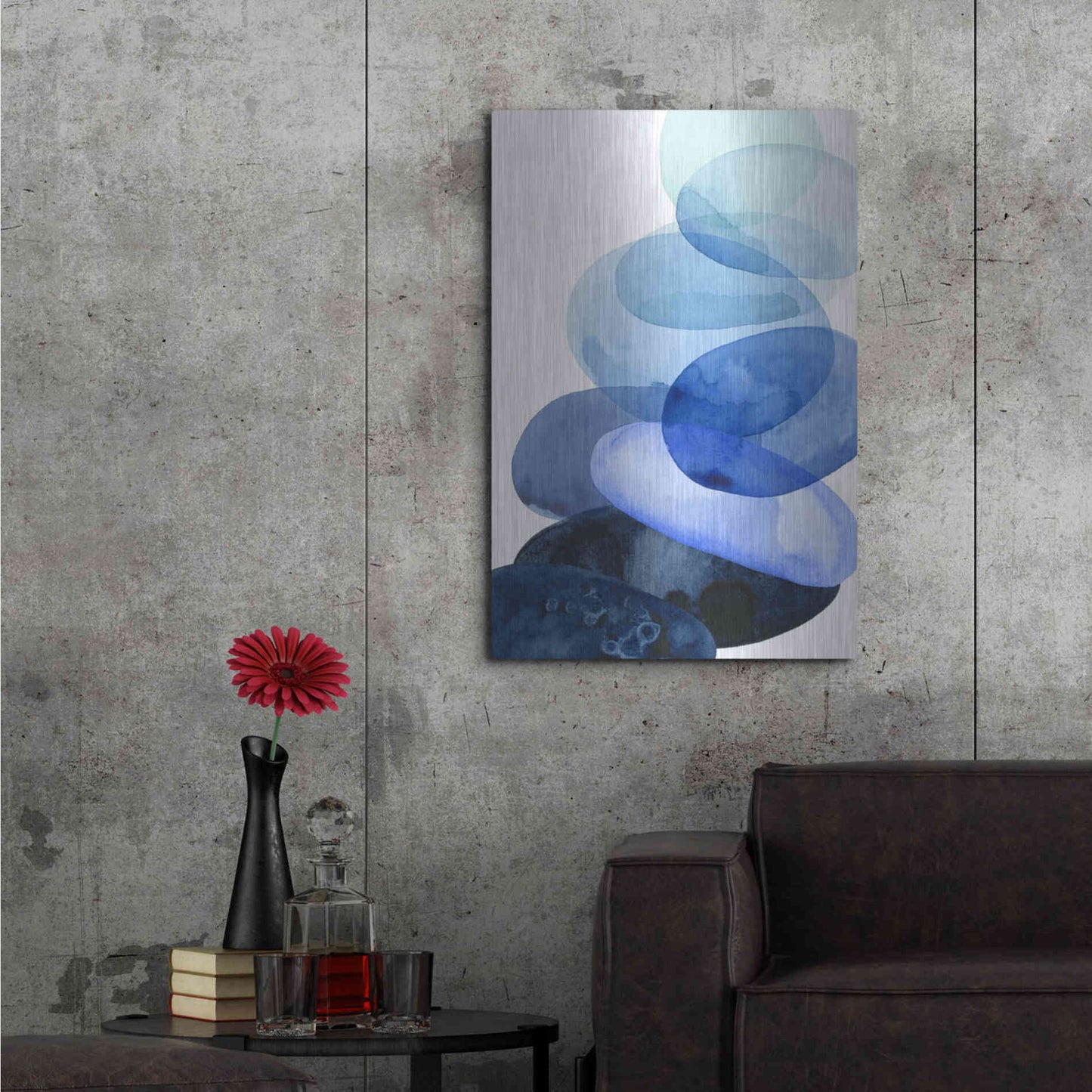 Luxe Metal Art 'River Worn Pebbles I' by Grace Popp Metal Wall Art,24x36