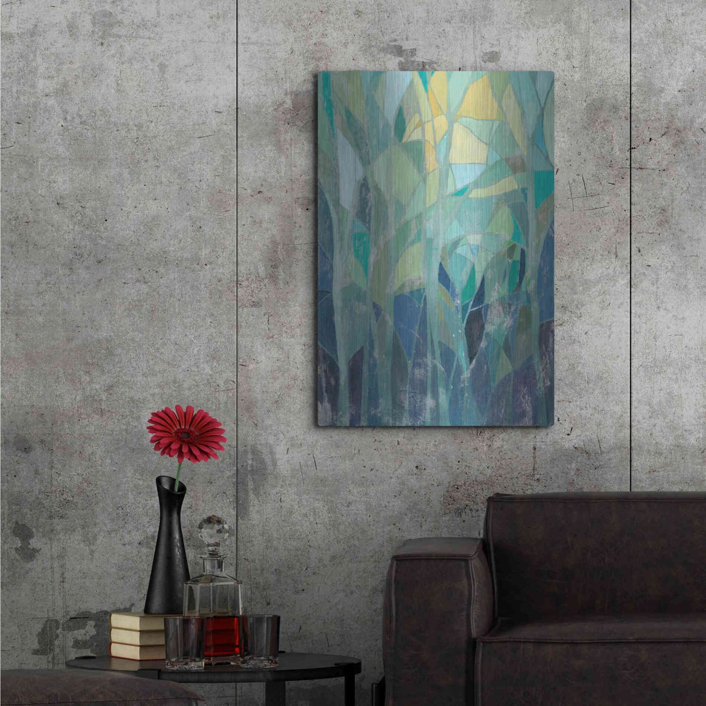 Luxe Metal Art 'Stained Glass Forest I' by Grace Popp Metal Wall Art,24x36