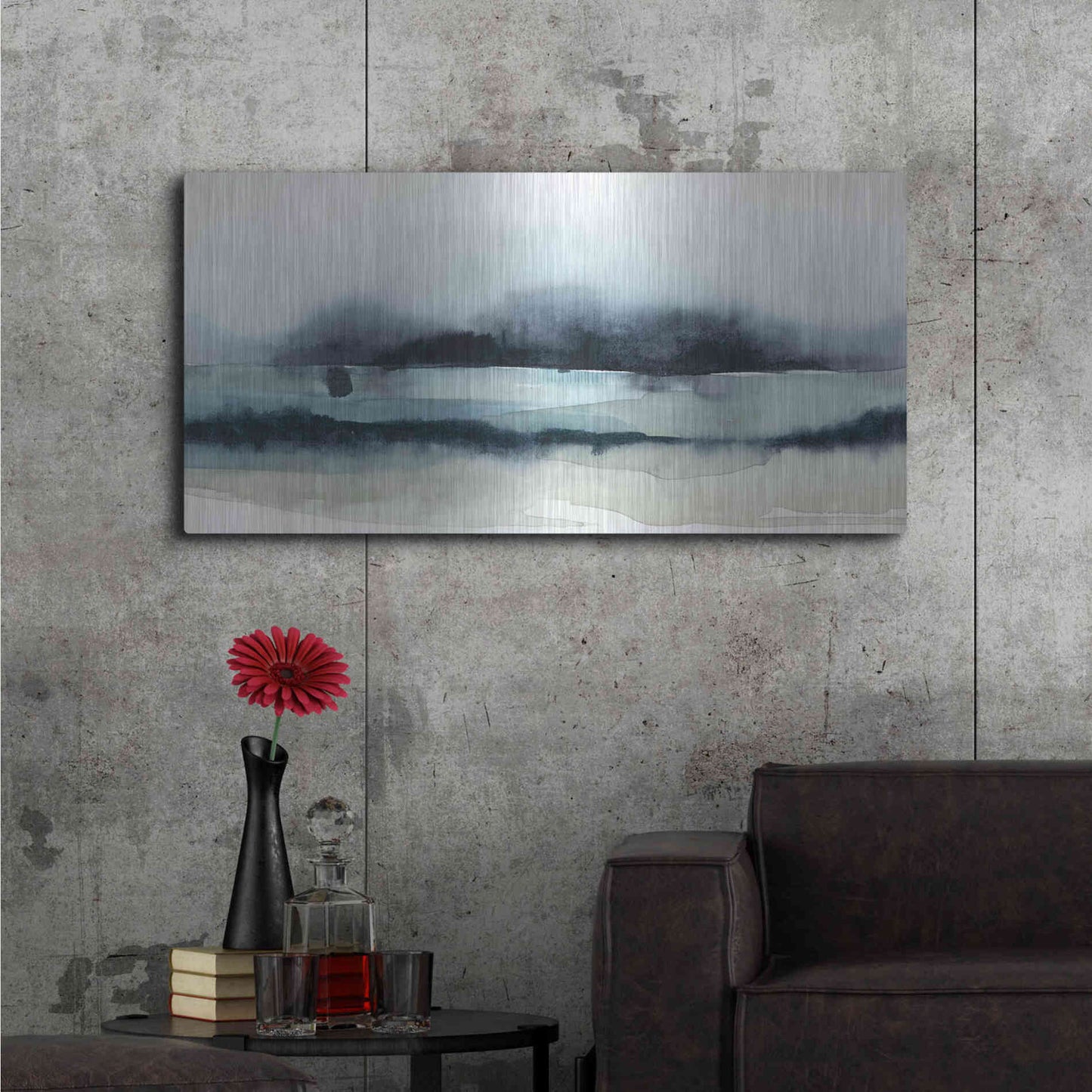 Luxe Metal Art 'Stormy Sea II' by Grace Popp Metal Wall Art,48x24