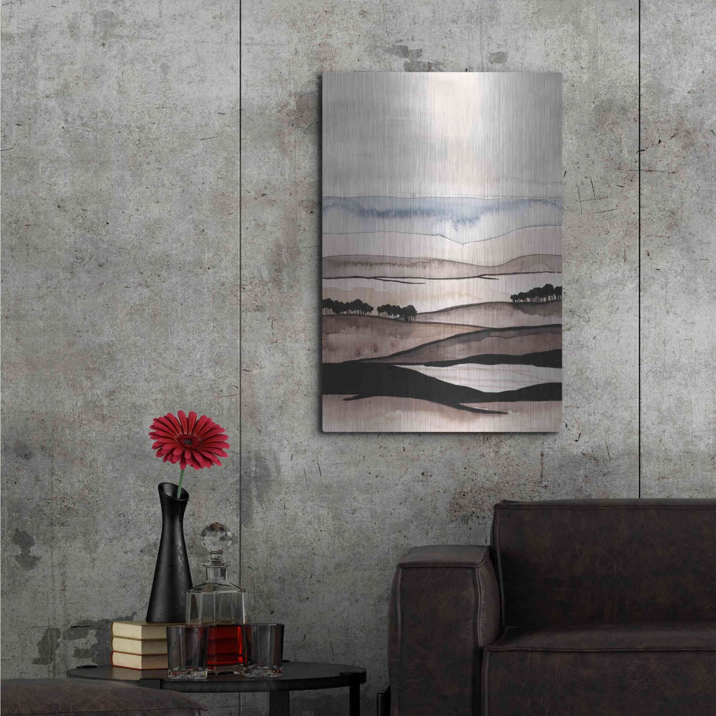 Luxe Metal Art 'Watercolor Strata I' by Grace Popp Metal Wall Art,24x36