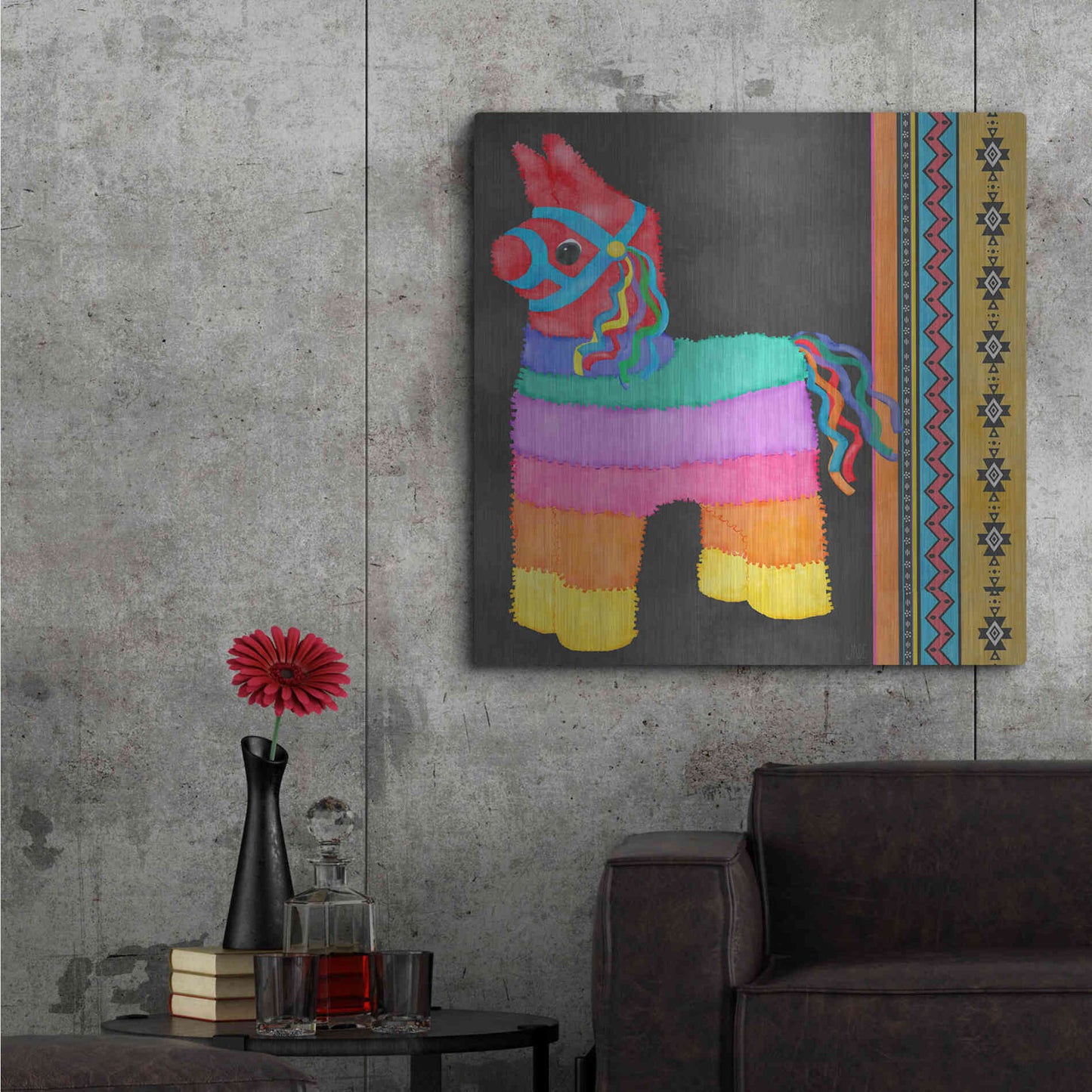 Luxe Metal Art 'Pinata Party I' by Jade Reynolds Metal Wall Art,36x36