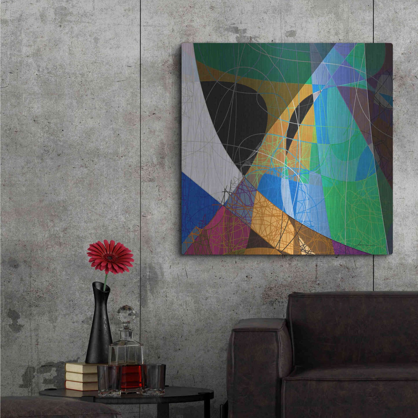 Luxe Metal Art 'Entangled II' by James Burghardt, Metal Wall Art,36x36