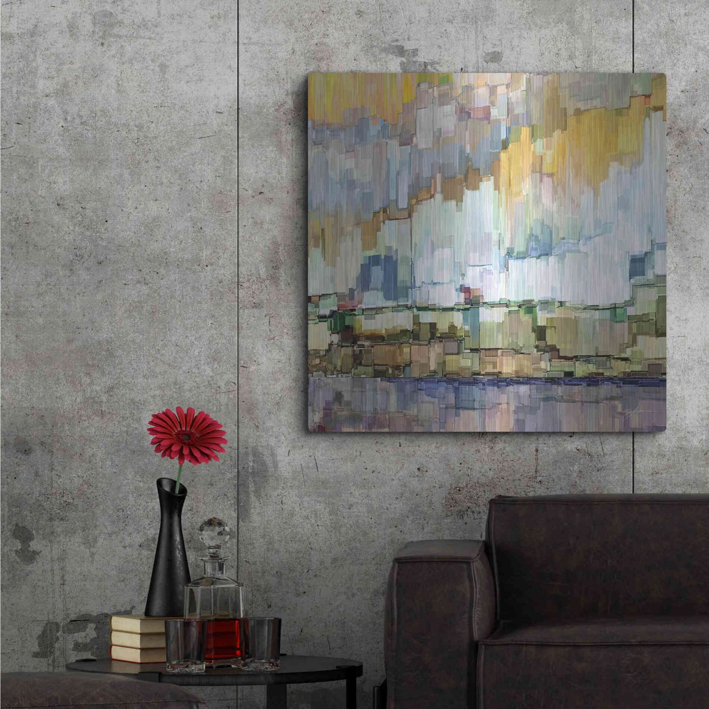 Luxe Metal Art 'Glacier Bay I' by James Burghardt, Metal Wall Art,36x36