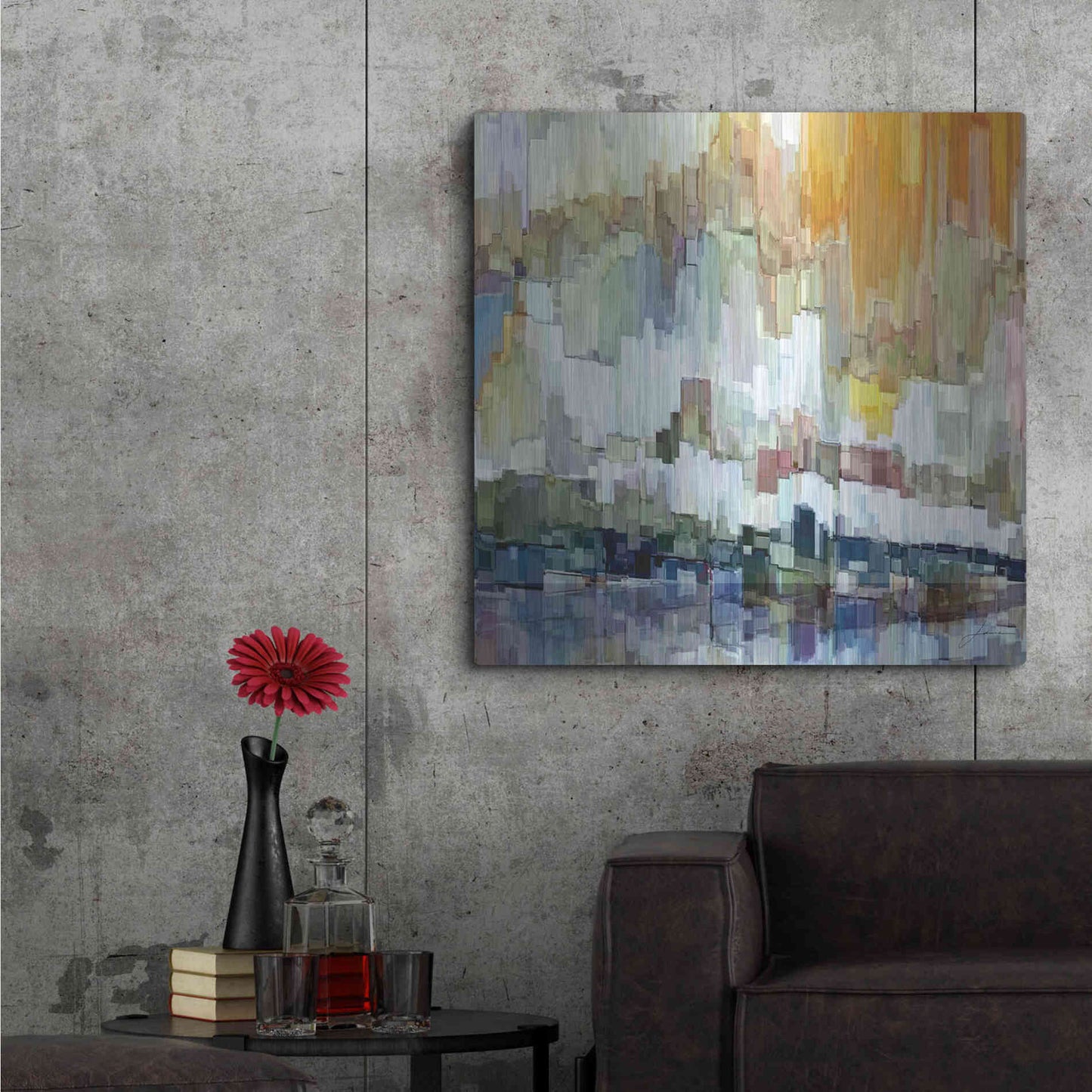 Luxe Metal Art 'Glacier Bay II' by James Burghardt, Metal Wall Art,36x36