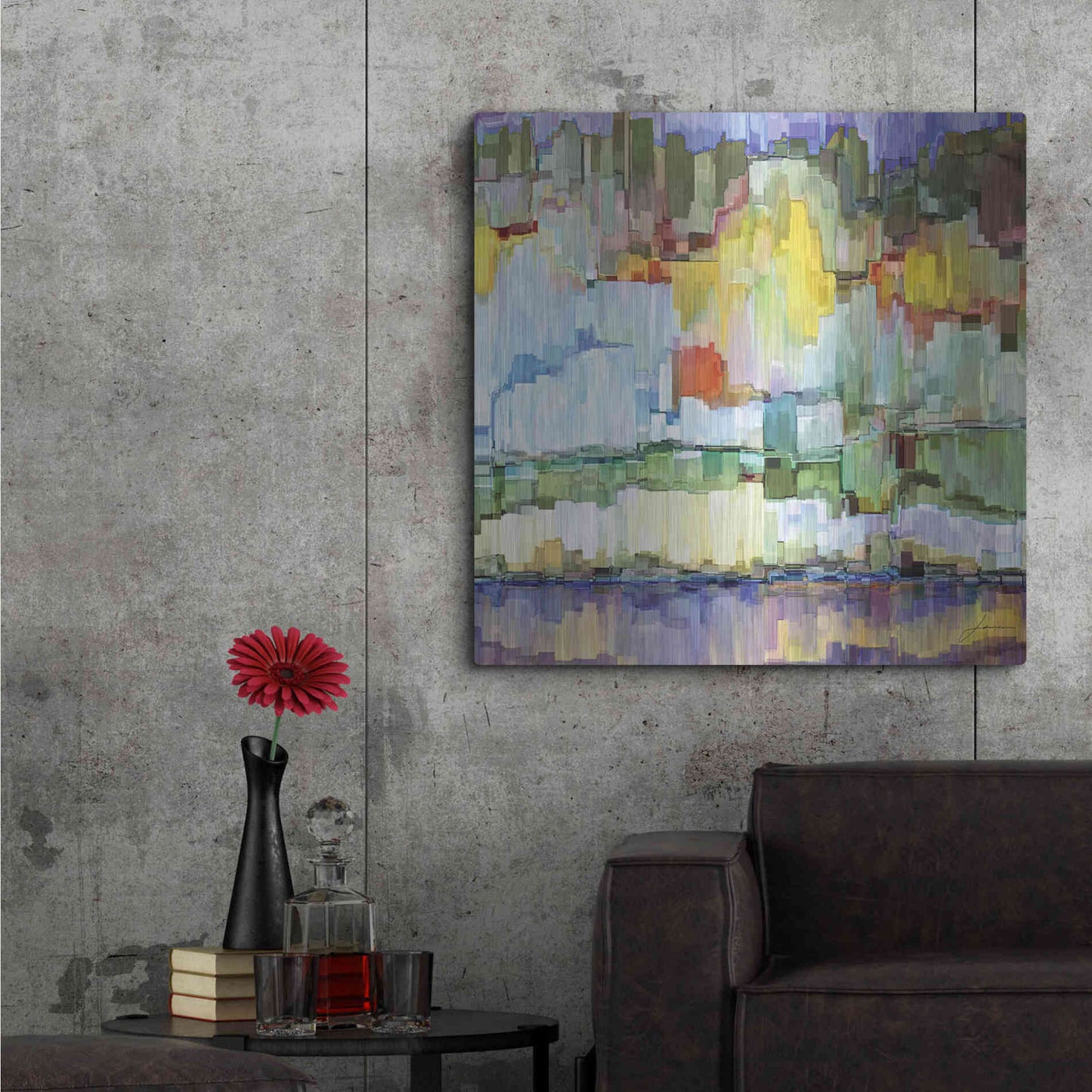 Luxe Metal Art 'Glacier Bay IV' by James Burghardt, Metal Wall Art,36x36