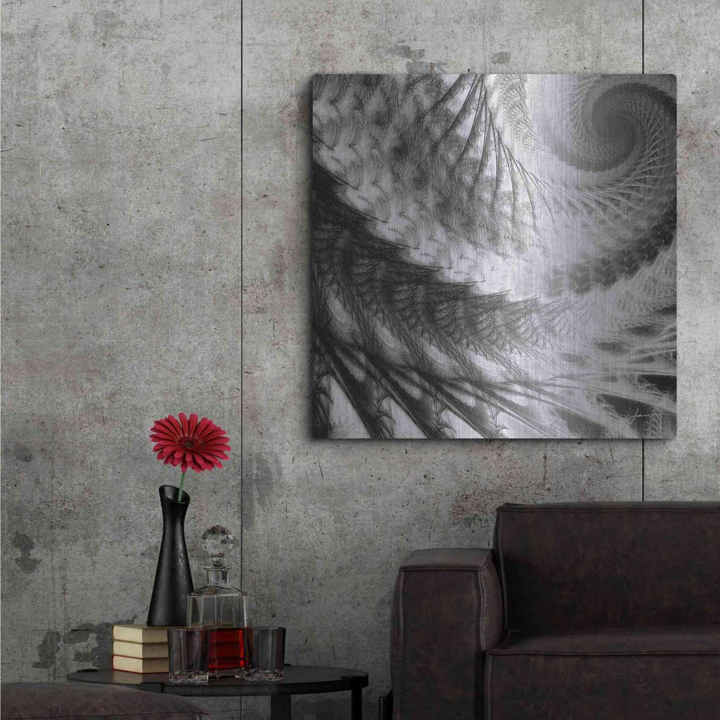 Luxe Metal Art 'Helix II' by James Burghardt, Metal Wall Art,36x36