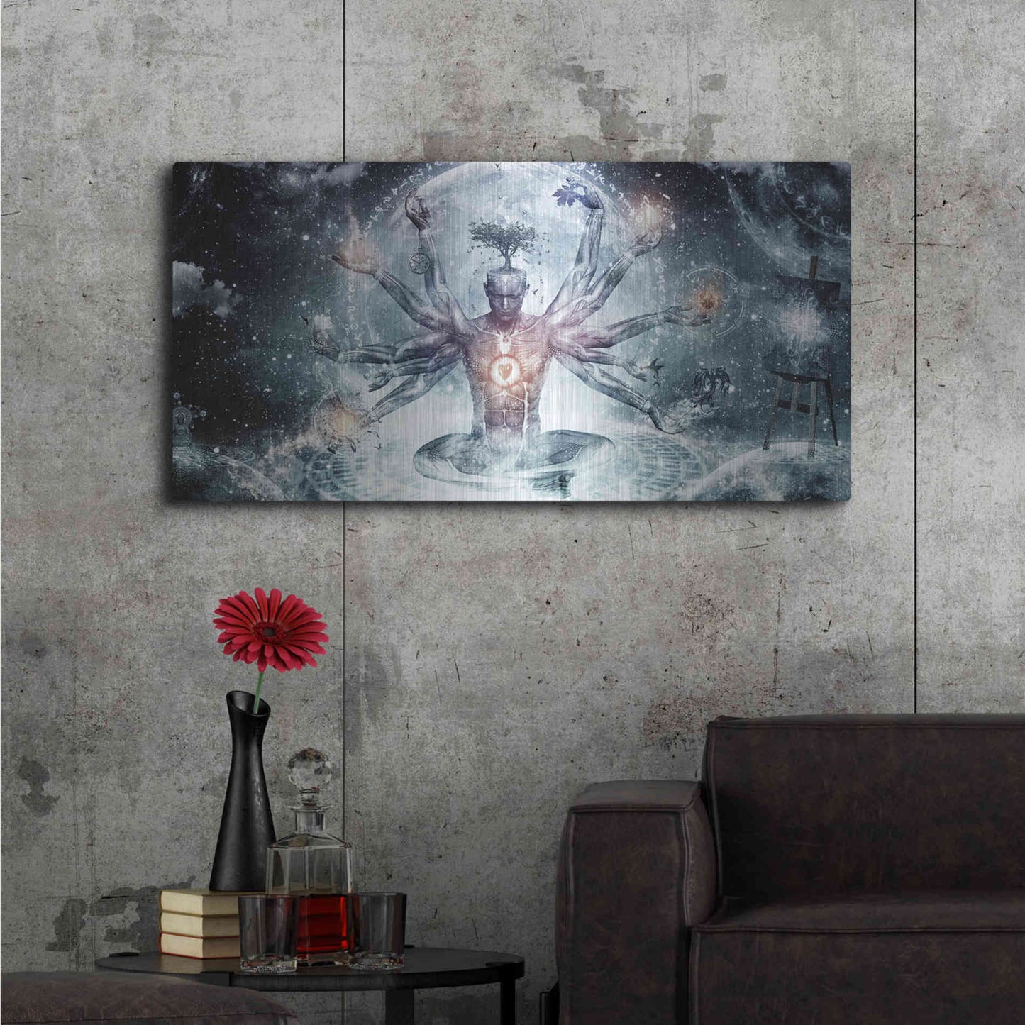 Luxe Metal Art 'The Neverending Dreamer' by Cameron Gray, Metal Wall Art,48x24